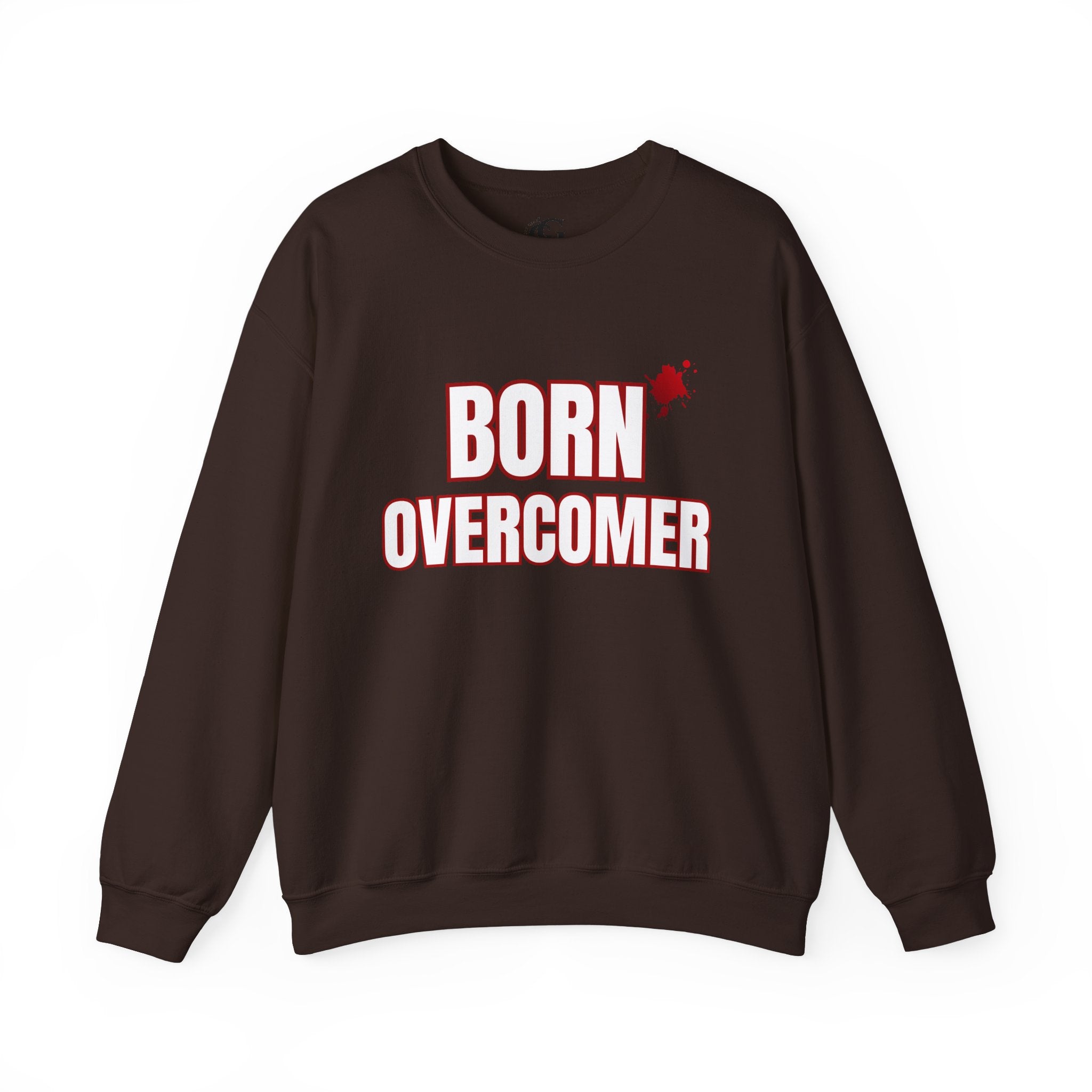 Collection of Born Overcomer Unisex Heavy Crewneck Sweatshirt - Motivational Casual Wear in a gallery layout
