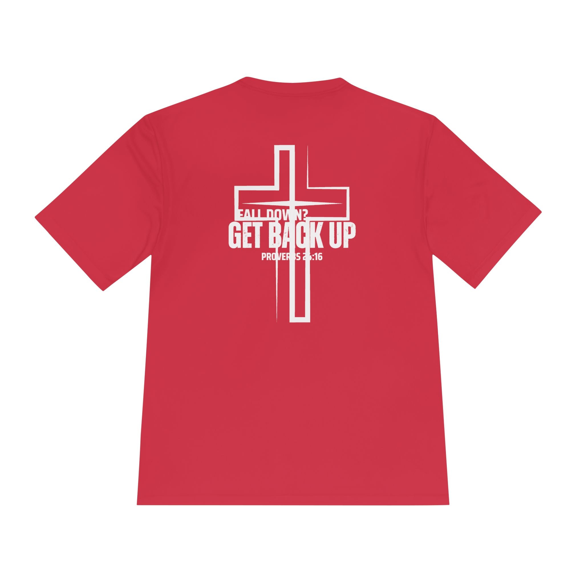 Collection of Unisex Moisture Wicking Tee - 'Get Back Up' Inspirational Christian Shirt in a gallery layout