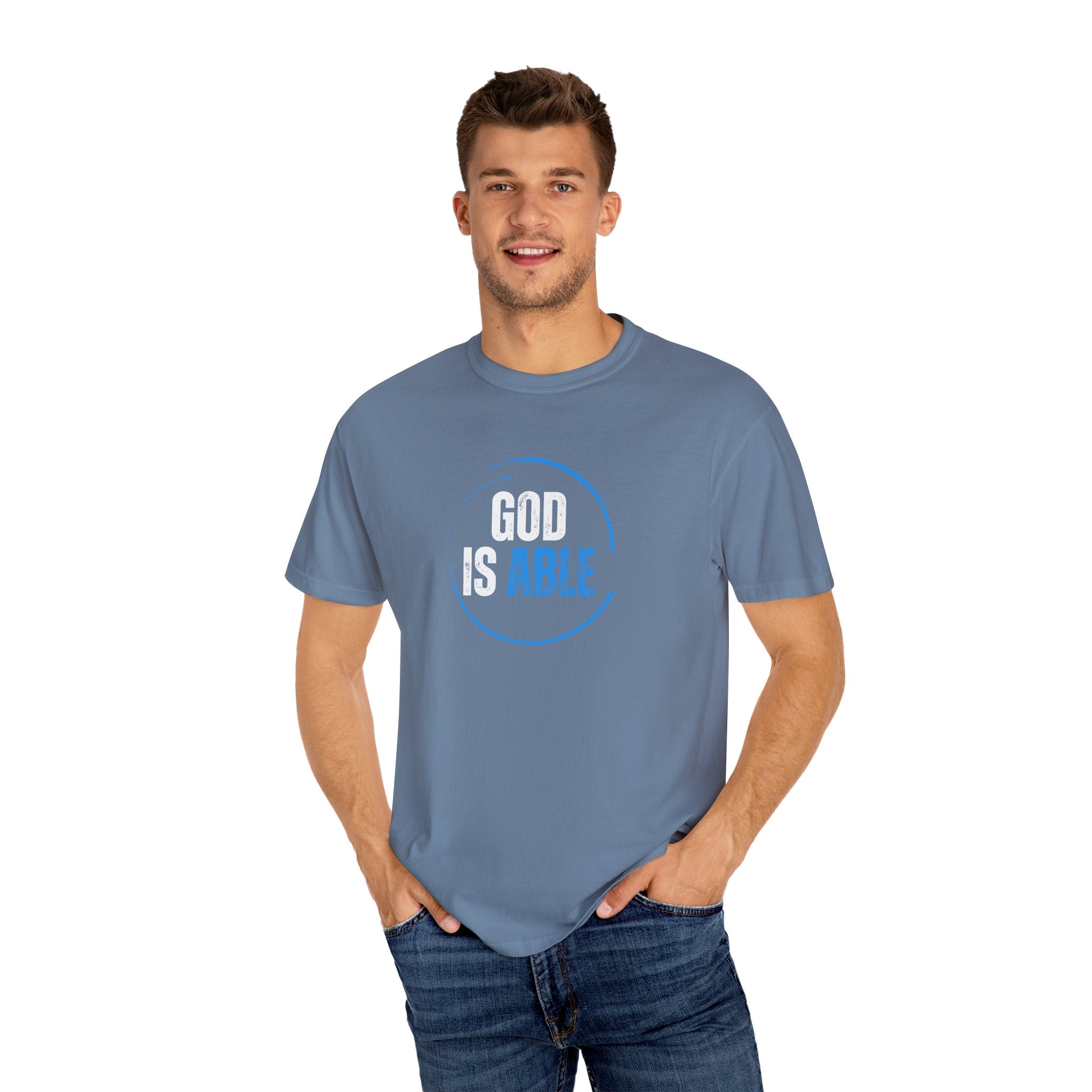 Collection of Inspirational Unisex T-Shirt - 'God Is Able' with Ephesians 3:20 Message in a gallery layout