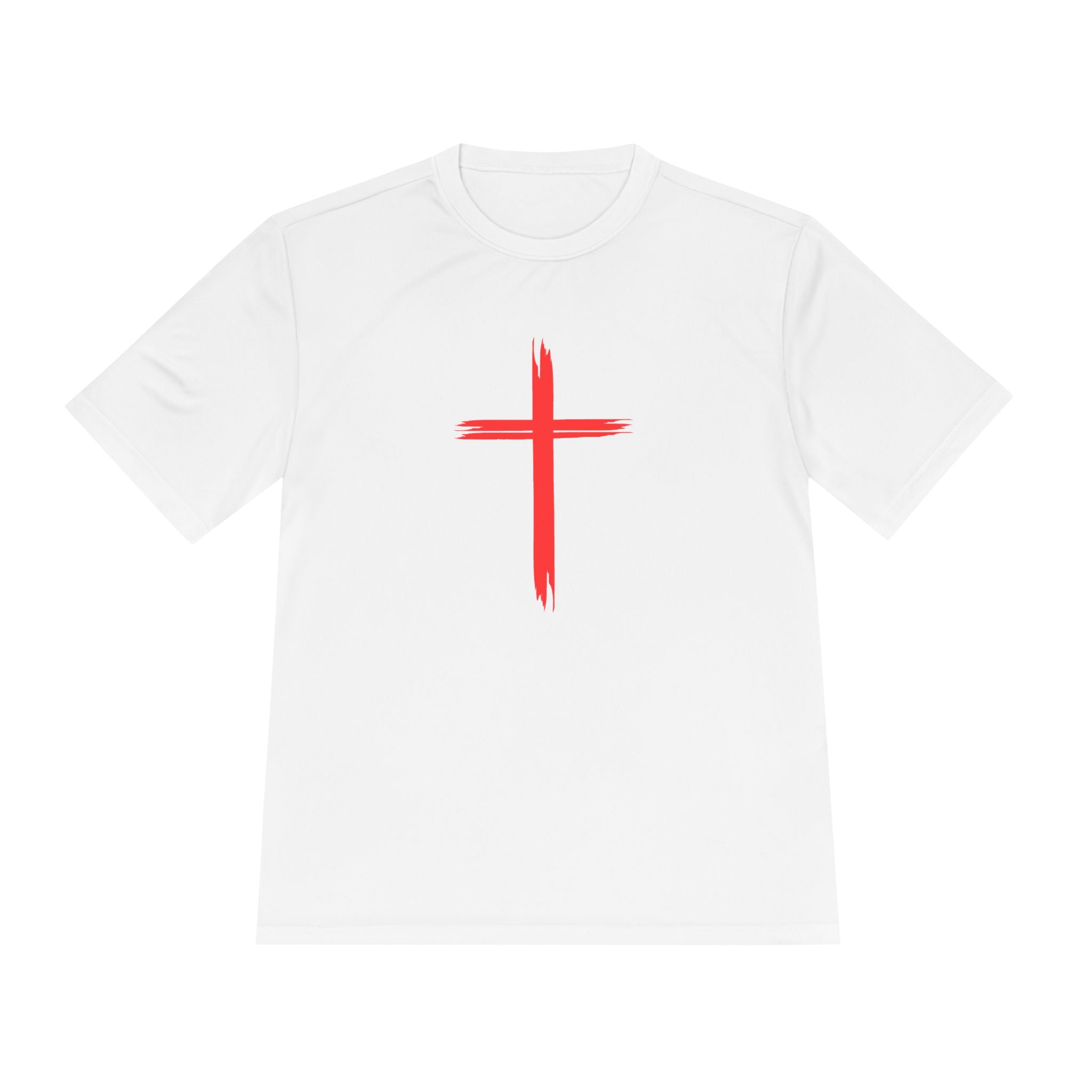Collection of Unisex Moisture Wicking Tee - Cross and Heart 316 Design in a gallery layout