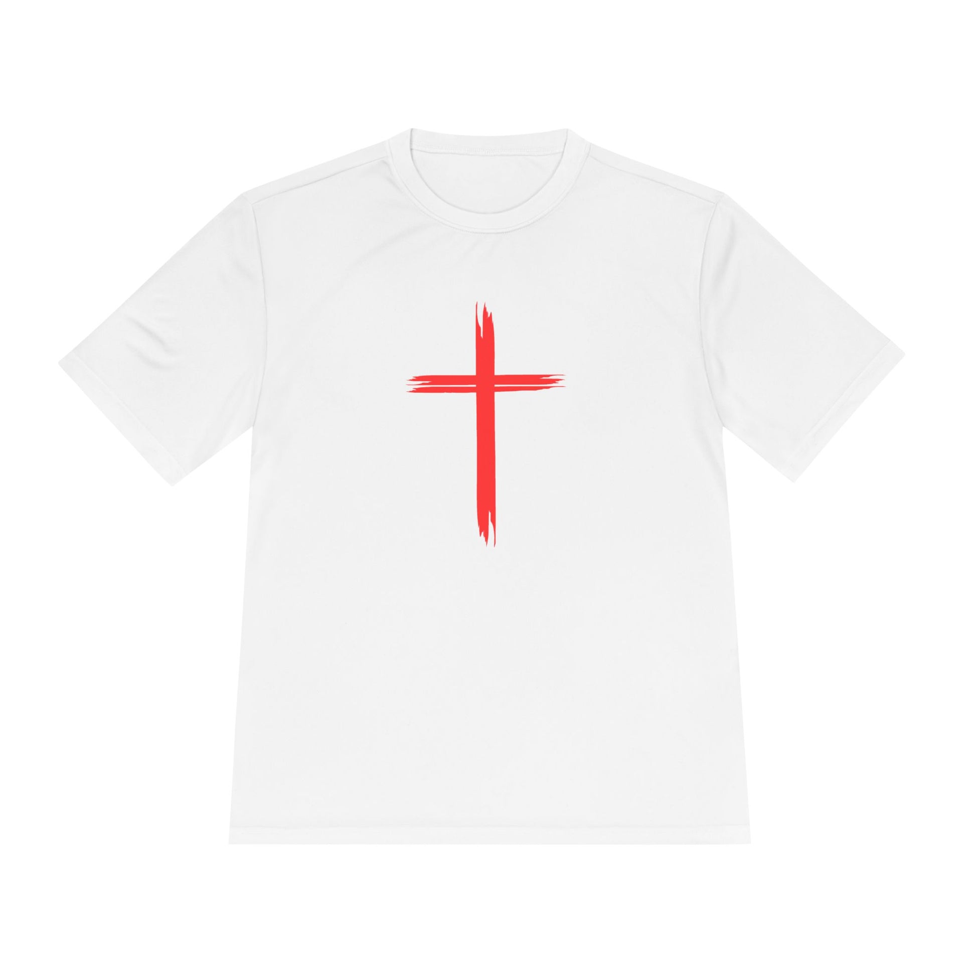 Unisex Moisture Wicking Tee - Cross and Heart 316 Design