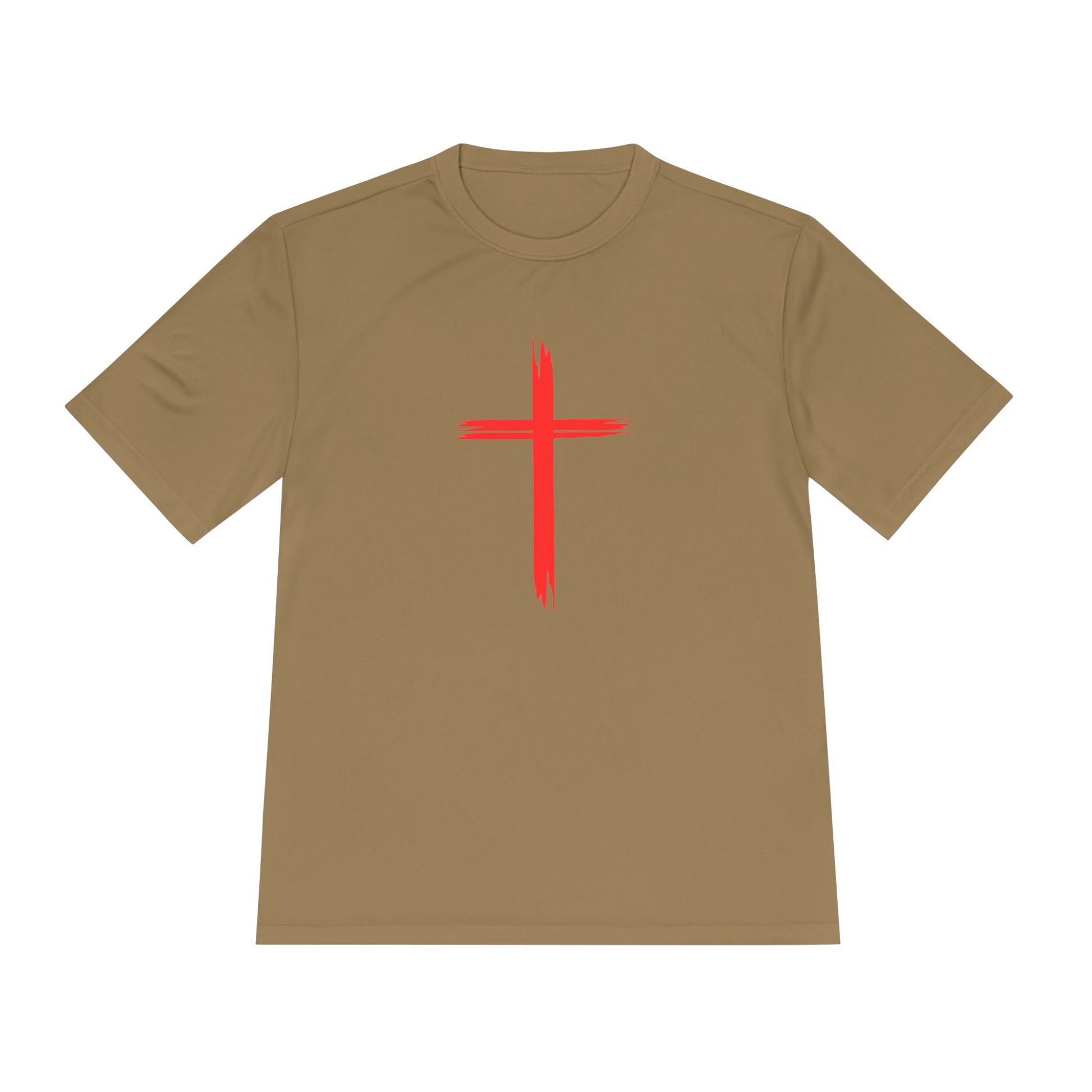 Unisex Moisture Wicking Tee - Cross and Heart 316 Design