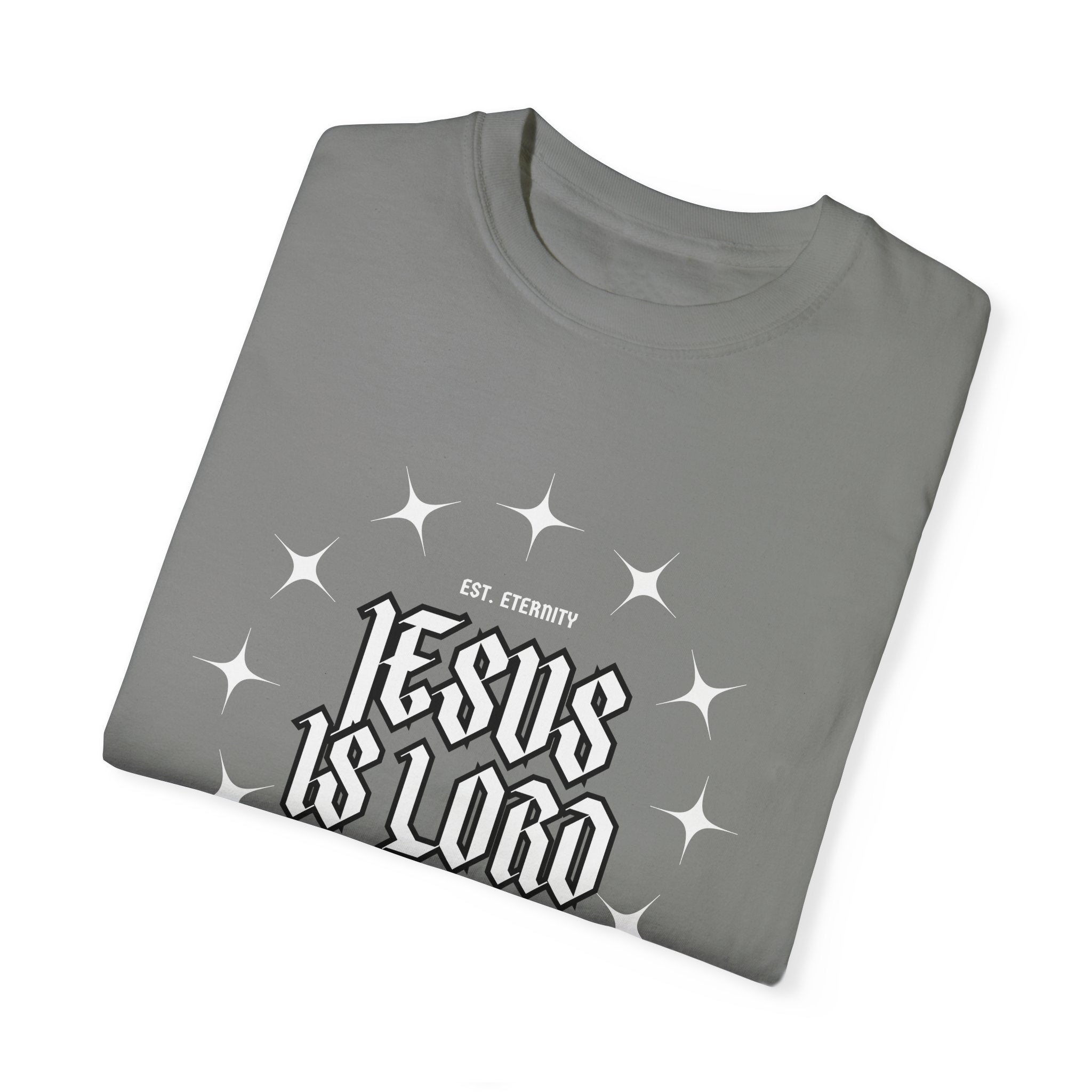 Collection of Jesus Is Lord Unisex Garment-Dyed T-Shirt - Faith-Inspired Apparel in a gallery layout