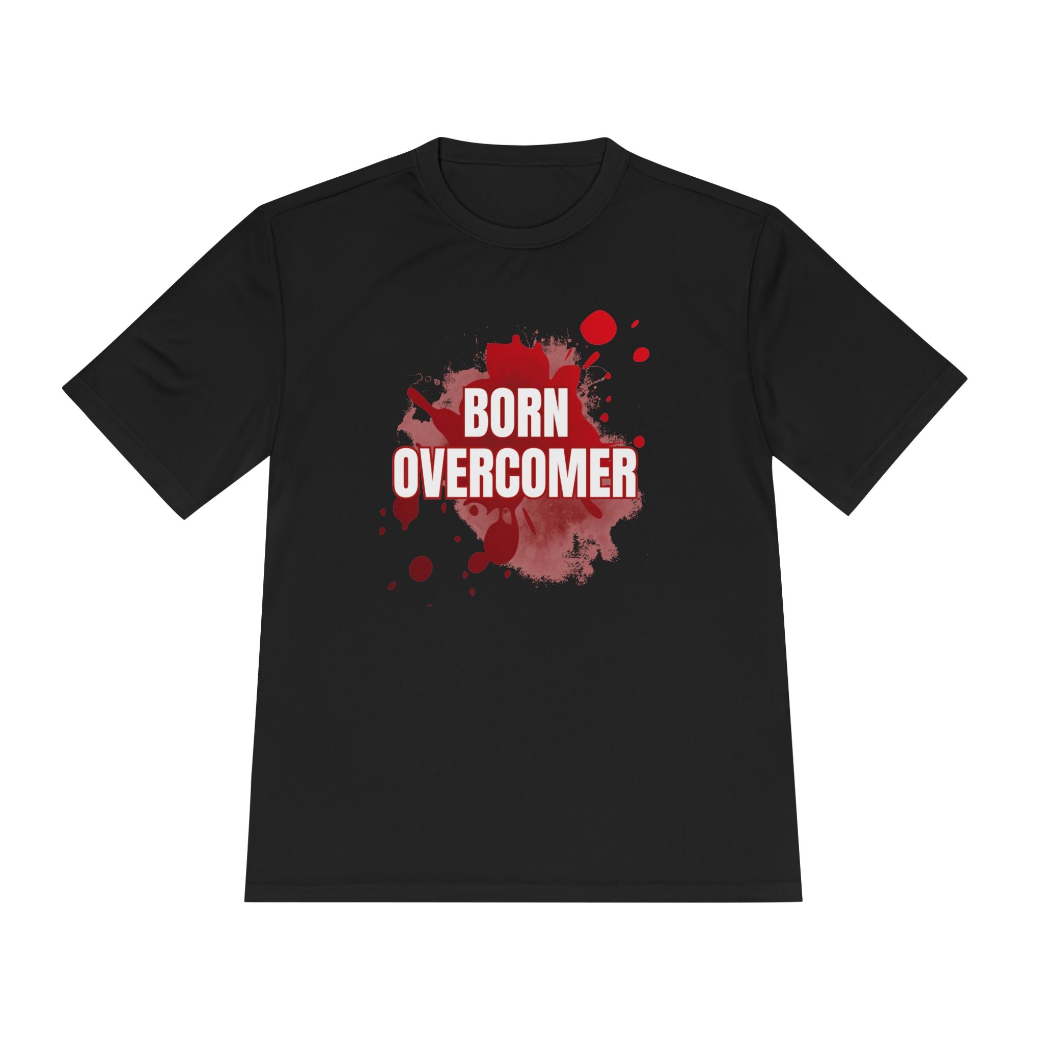 Collection of Born Overcomer Unisex Moisture Wicking Tee - Motivational Fitness Shirt in a gallery layout