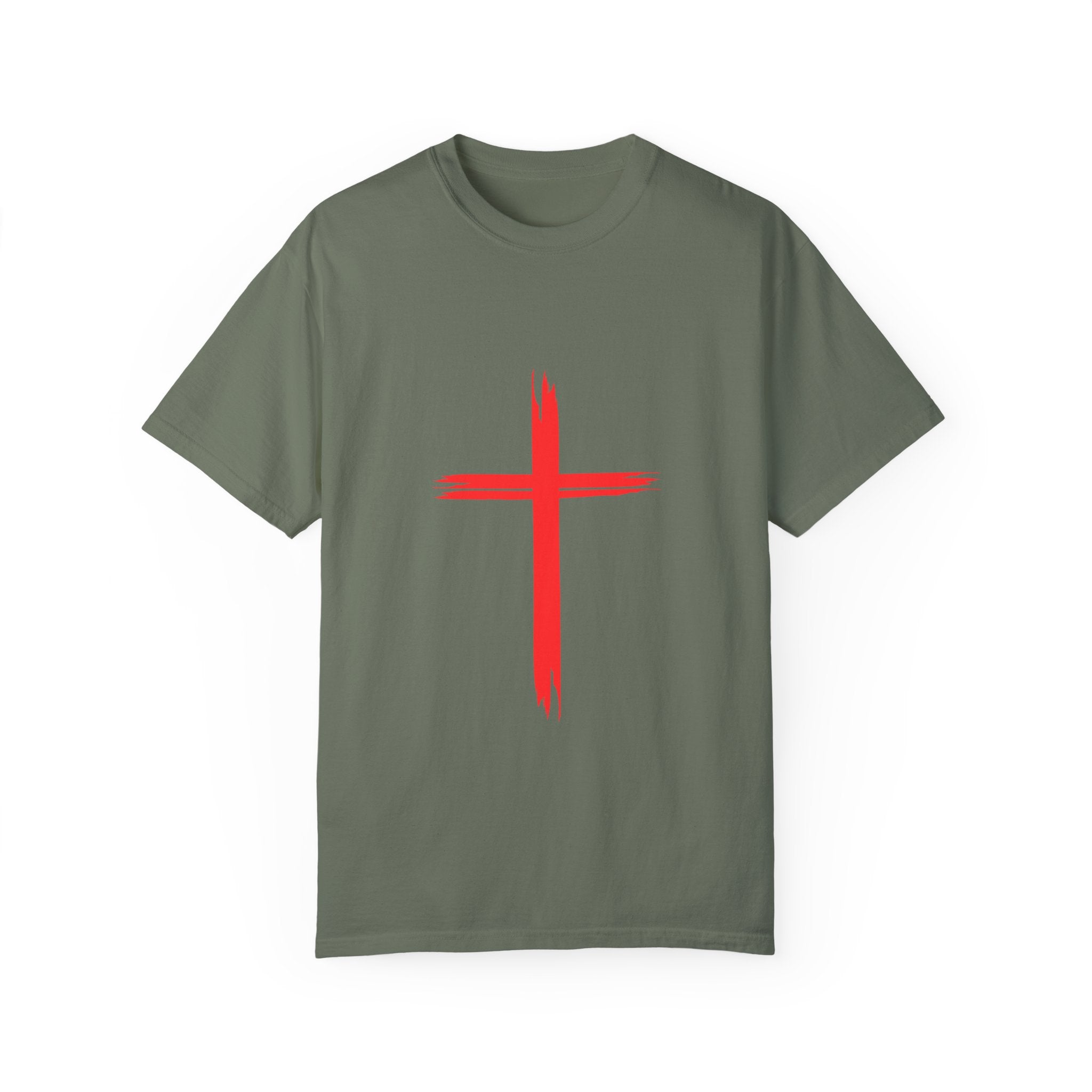 Collection of Faith & Love Graphic T-Shirt - Unisex Garment-Dyed with Cross and 316 Heart Design in a gallery layout