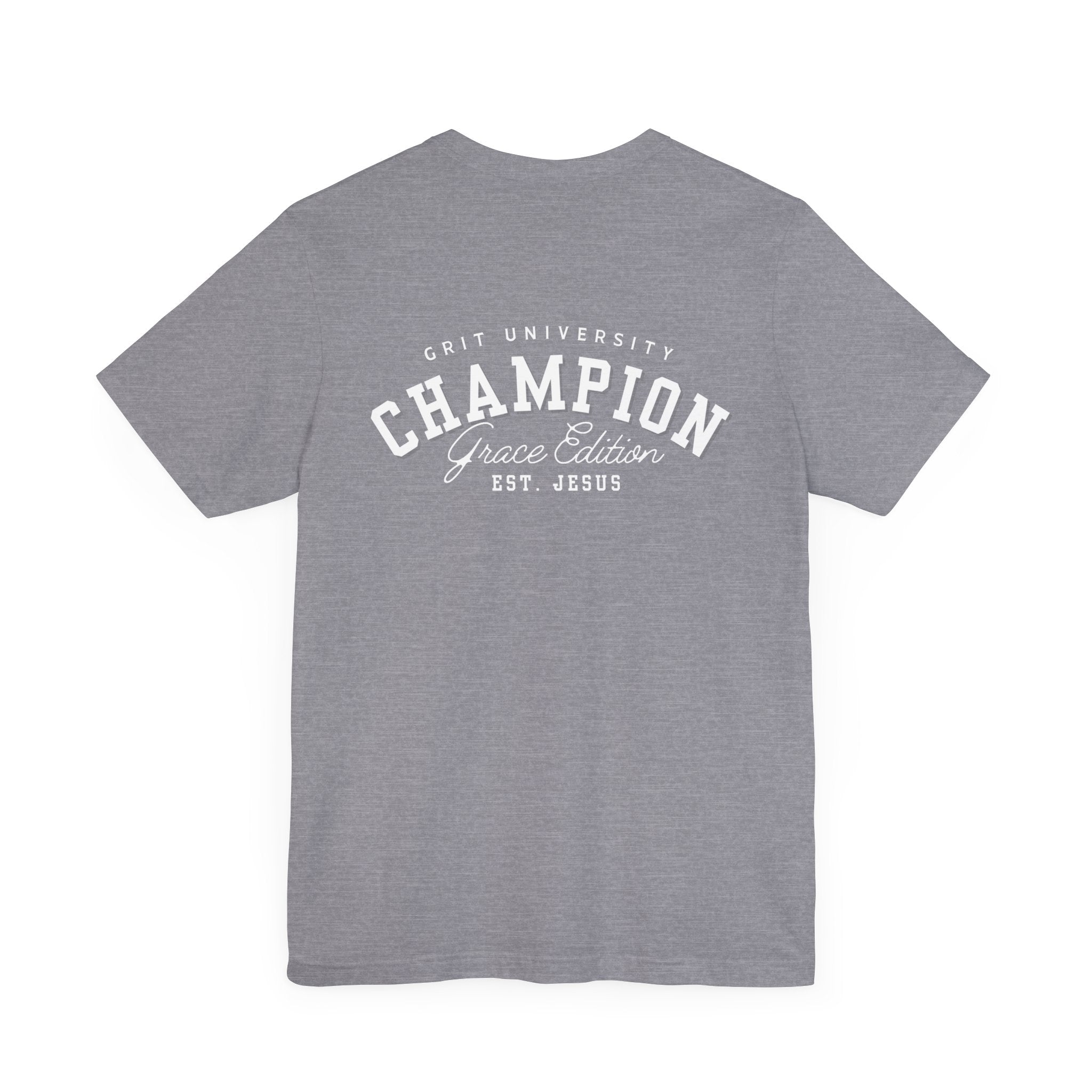 Collection of Champion Spirit Unisex Tee, Motivational T-Shirt for Everyday Wear, Ideal for College Students, Athletes, Gift for Graduates in a gallery layout