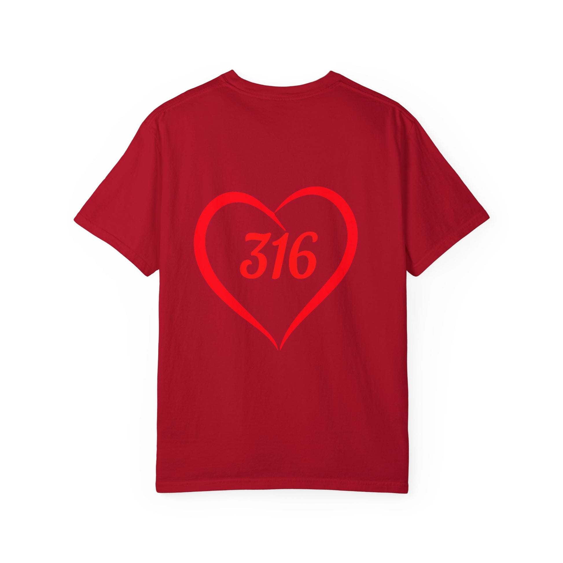 Faith & Love Graphic T-Shirt - Unisex Garment-Dyed with Cross and 316 Heart Design
