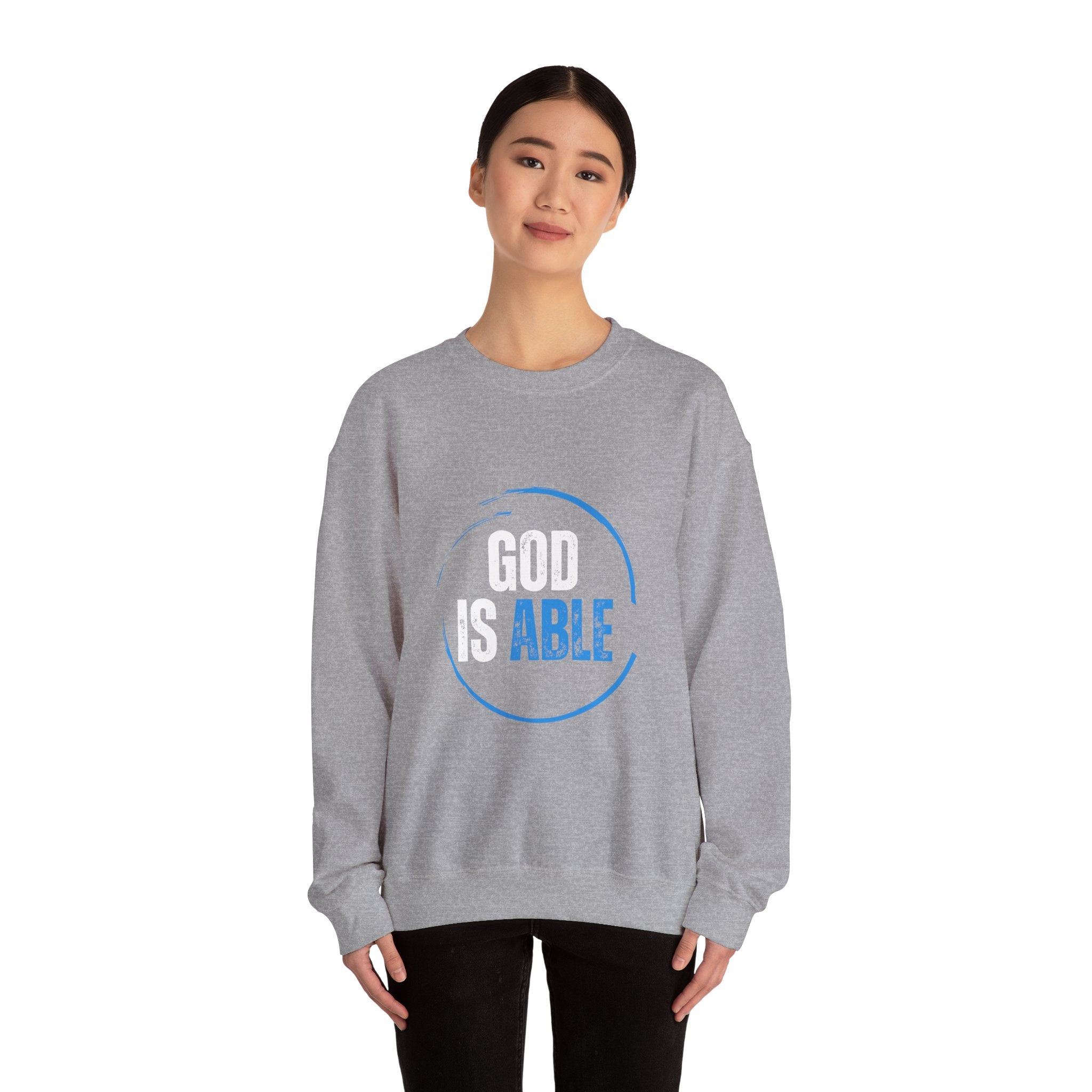 Collection of God is Able Crewneck Sweatshirt | Ephesians 3:20 in a gallery layout