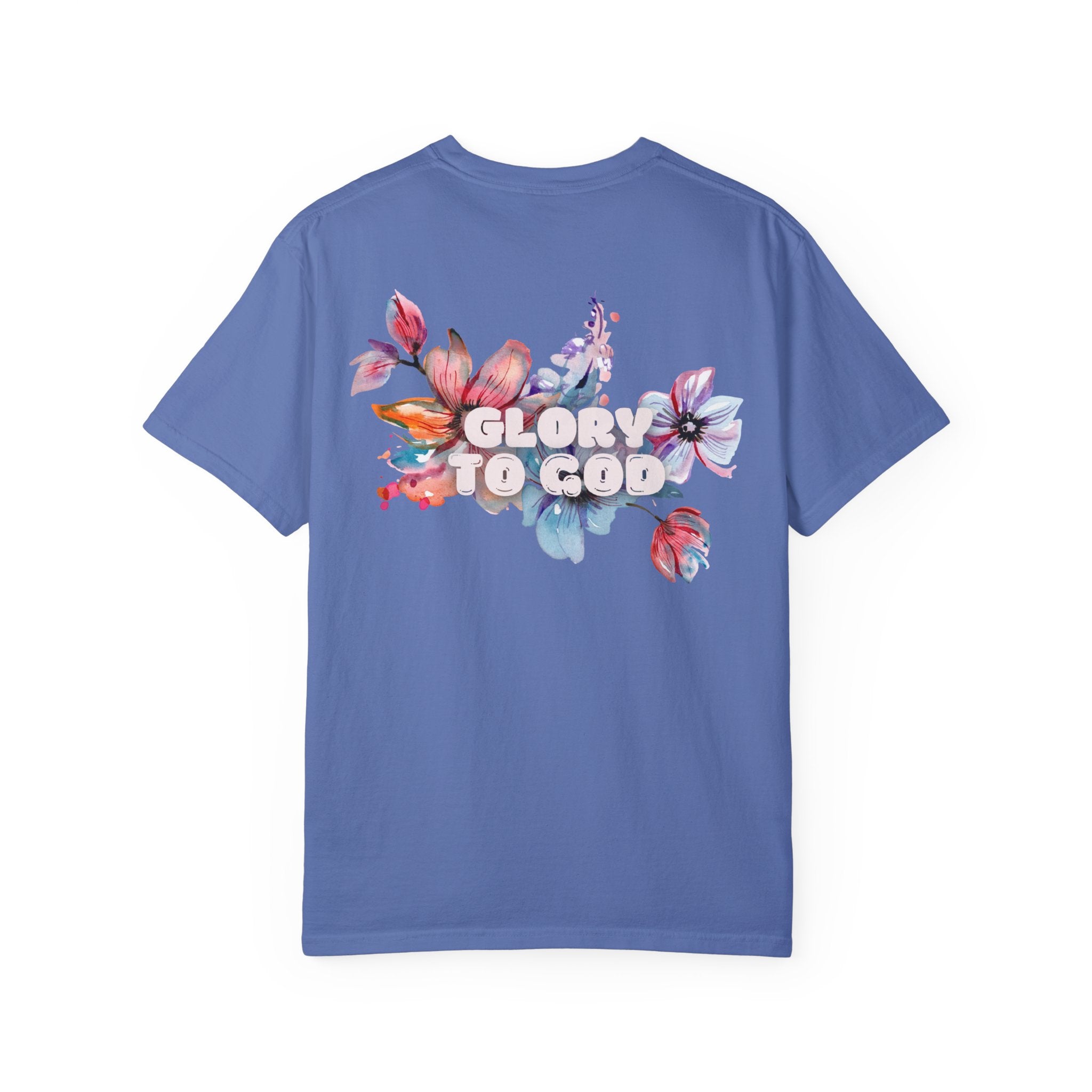 Collection of Glory to God Floral T-Shirt - Unisex Garment-Dyed Tee in a gallery layout