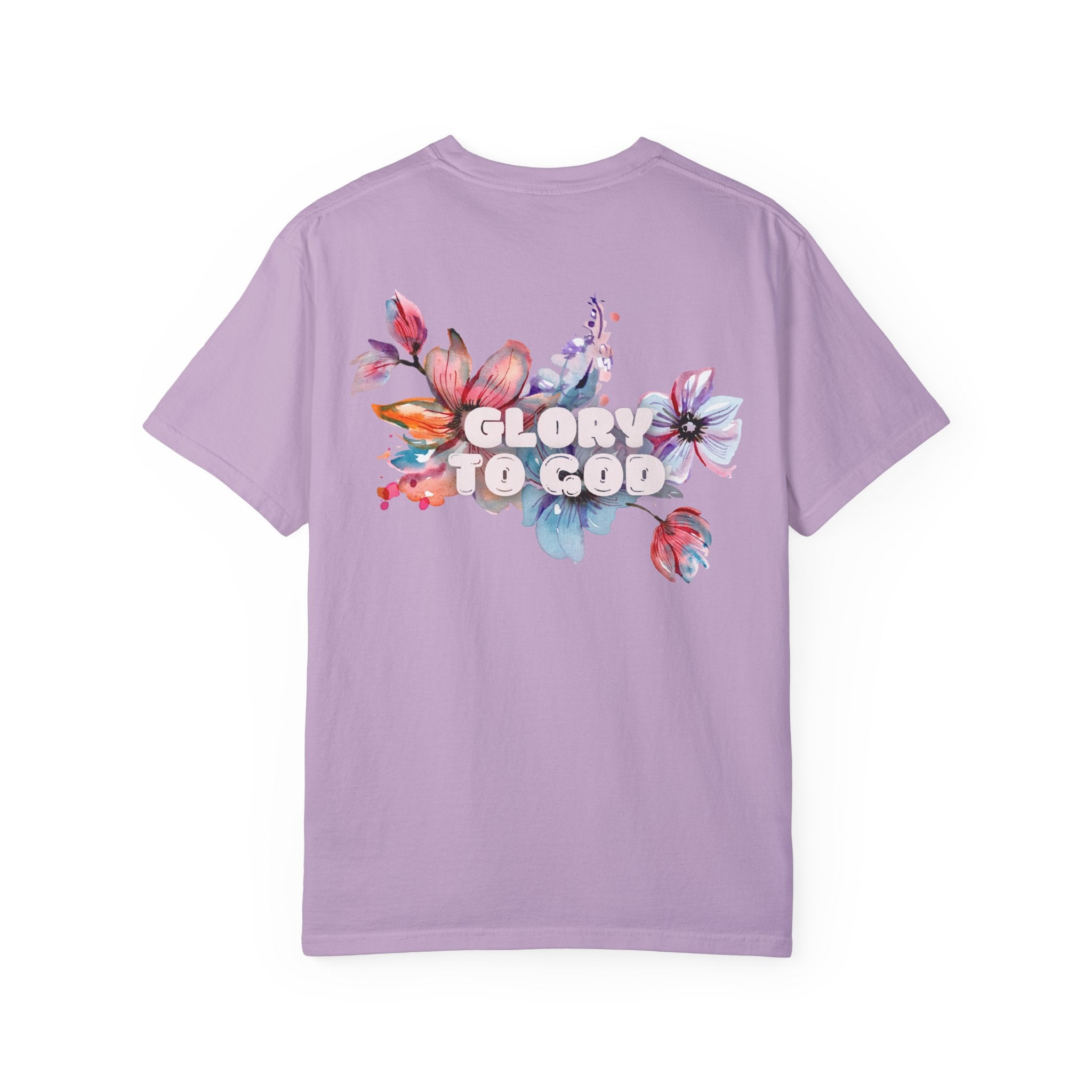 Collection of Glory to God Floral T-Shirt - Unisex Garment-Dyed Tee in a gallery layout
