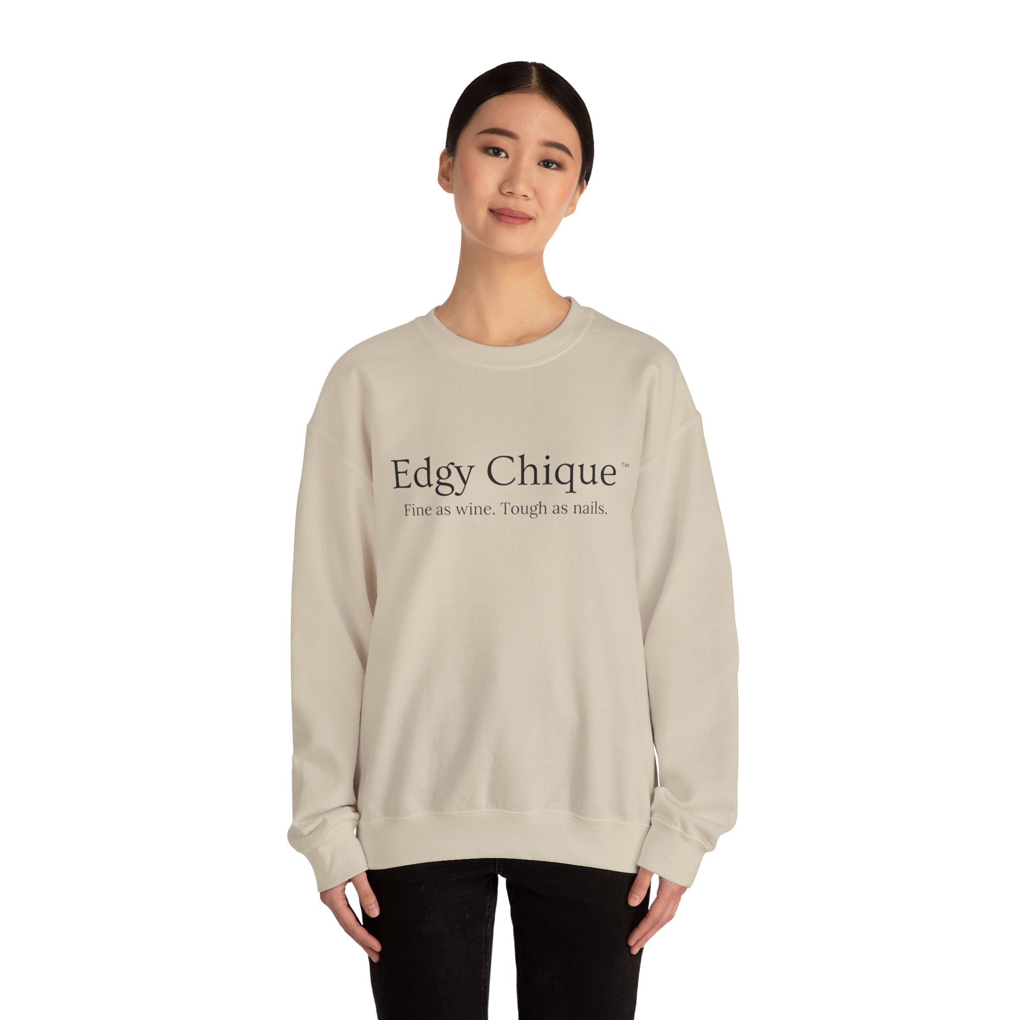 Collection of Edgy Chique Sleek Crewneck Sweatshirt - Fine as Wine, Tough as Nails in a gallery layout