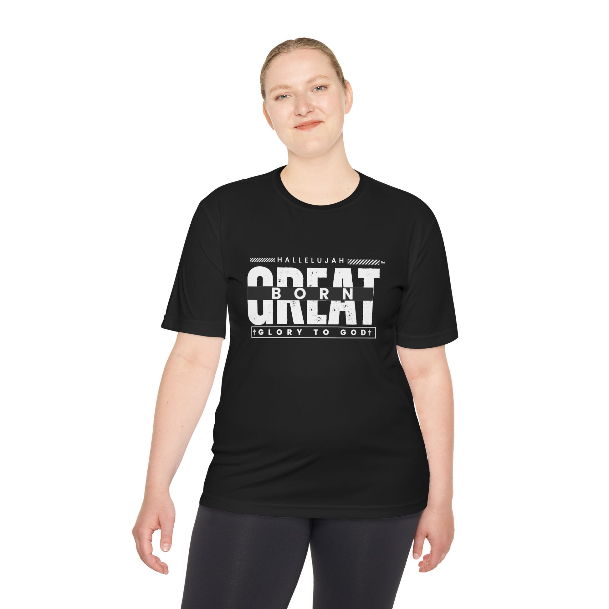 Inspirational Unisex Moisture Wicking Tee - 'Born Great' Design