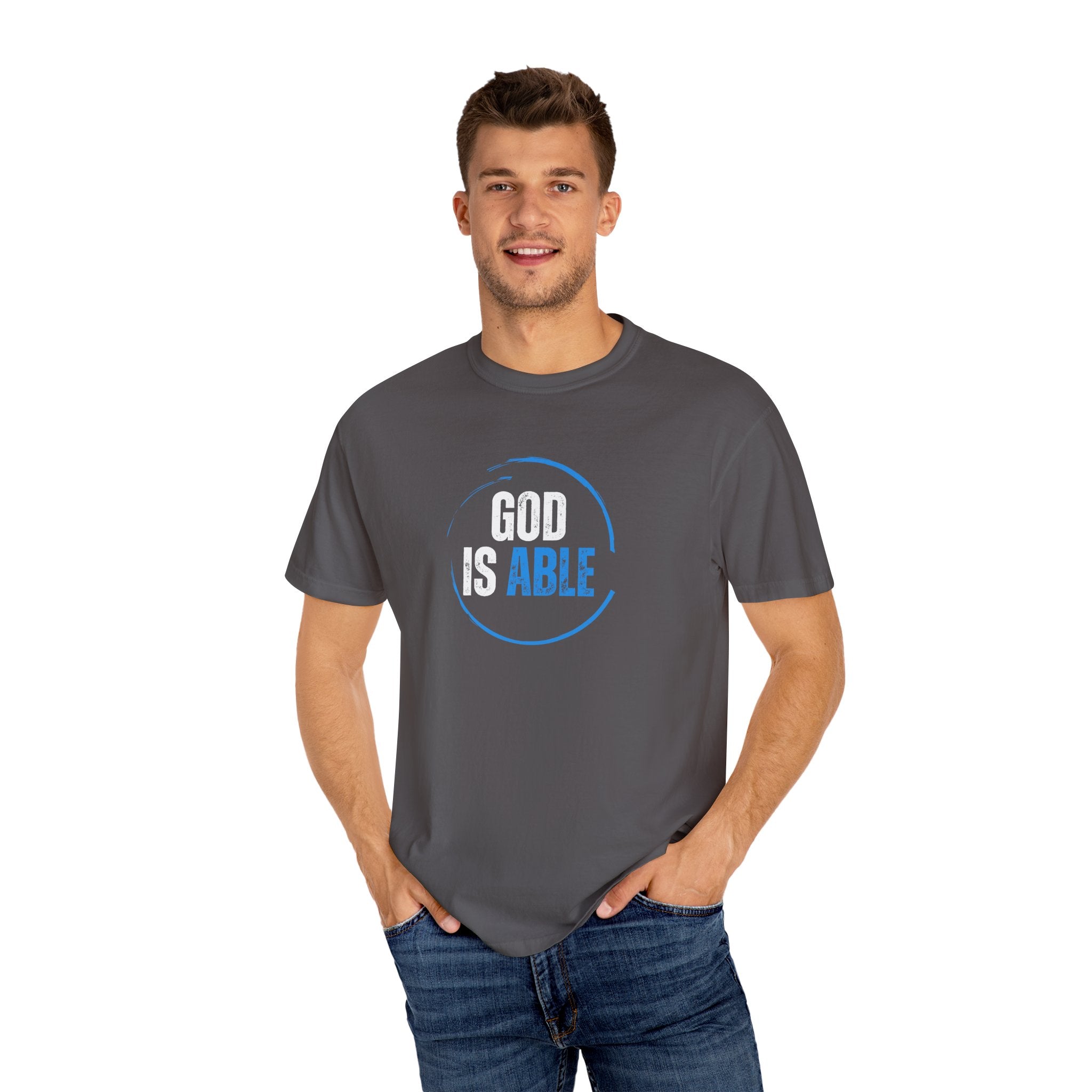 Collection of Inspirational Unisex T-Shirt - 'God Is Able' with Ephesians 3:20 Message in a gallery layout