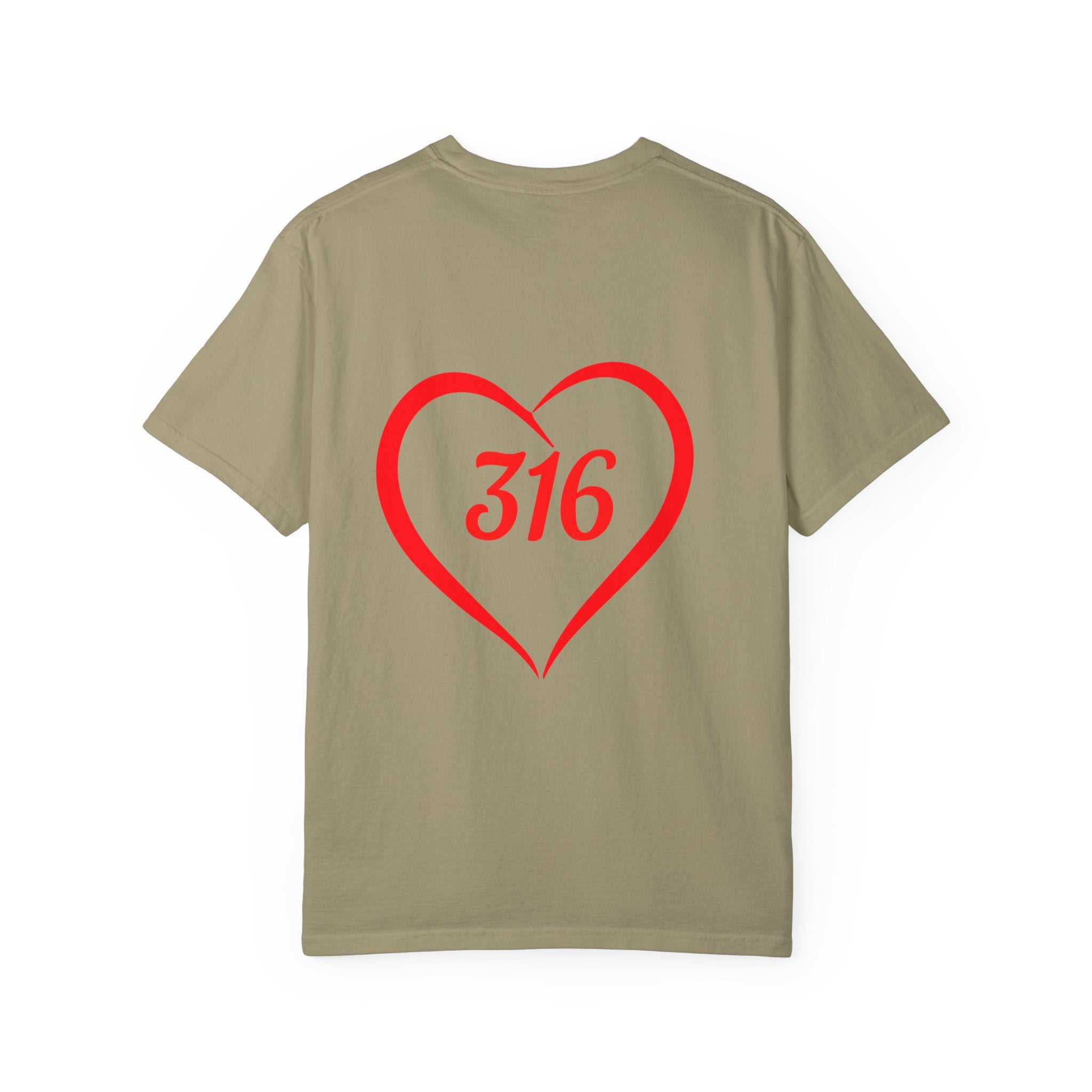 Collection of Faith & Love Graphic T-Shirt - Unisex Garment-Dyed with Cross and 316 Heart Design in a gallery layout