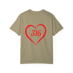 Collection of Faith & Love Graphic T-Shirt - Unisex Garment-Dyed with Cross and 316 Heart Design in a gallery layout