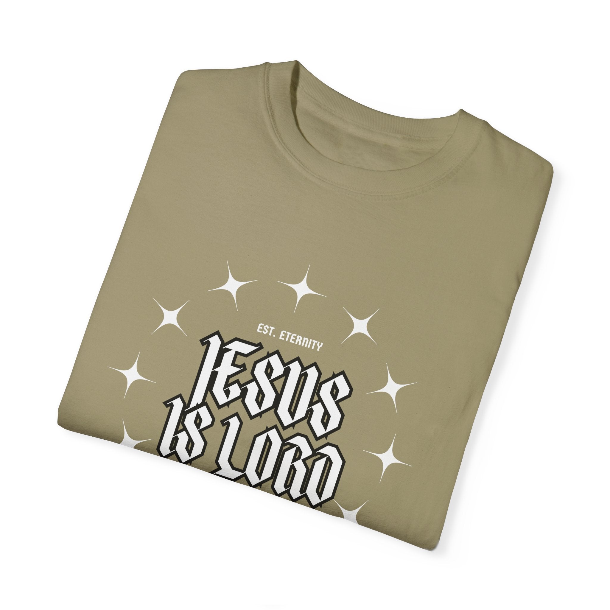 Collection of Jesus Is Lord Unisex Garment-Dyed T-Shirt - Faith-Inspired Apparel in a gallery layout
