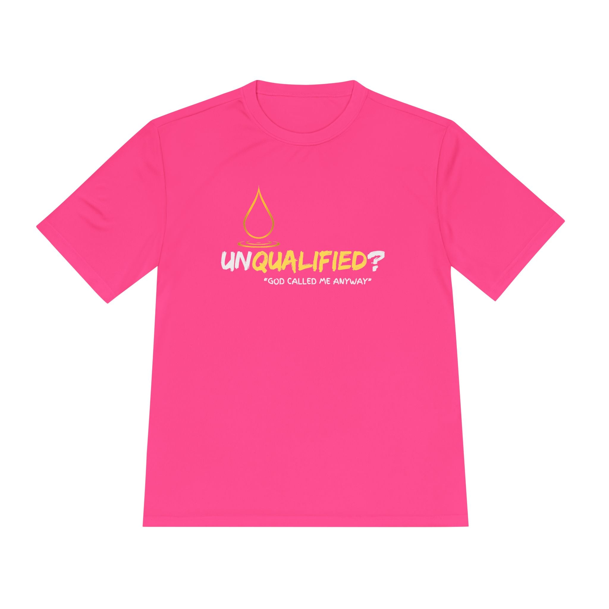 Collection of Unisex Moisture Wicking Tee - 'UNQUALIFIED?' Performance Shirt for Athletes in a gallery layout