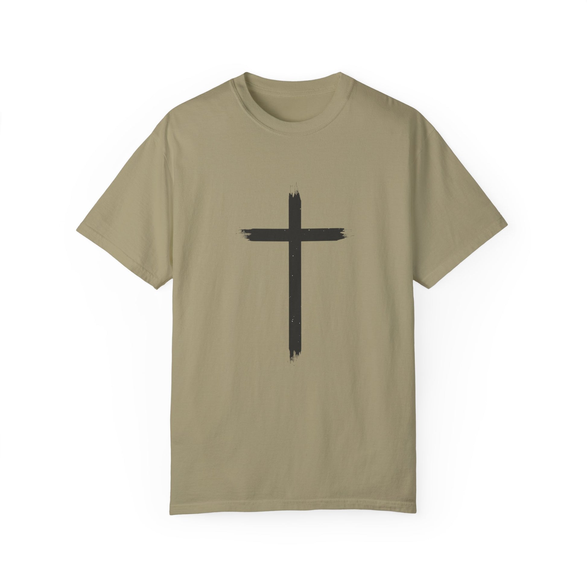 Unisex Garment-Dyed T-Shirt with Cross Design - Faith-Inspired Apparel