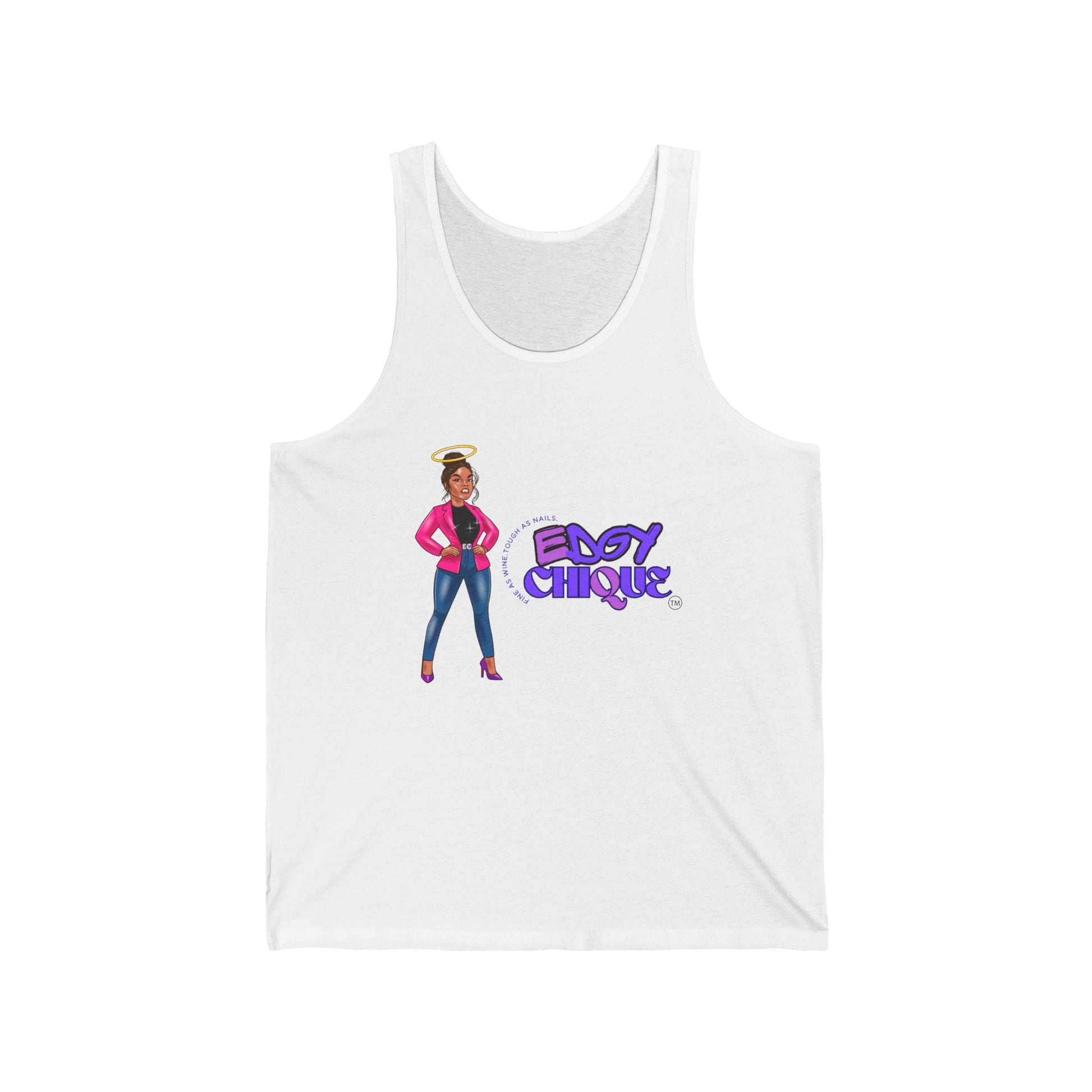 Edgy Chique Unisex Jersey Tank - Fun & Stylish Graphic Tank Top for Everyday Wear