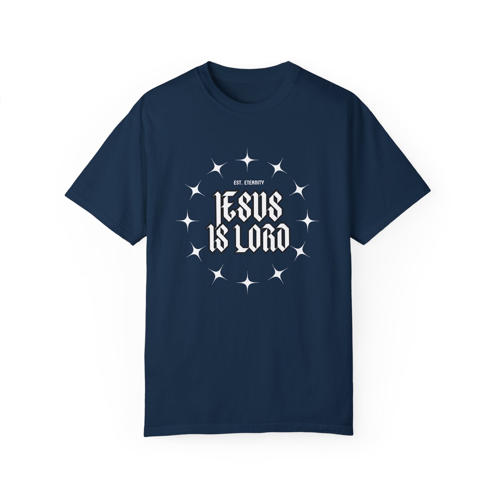 Collection of Jesus Is Lord Unisex Garment-Dyed T-Shirt - Faith-Inspired Apparel in a gallery layout