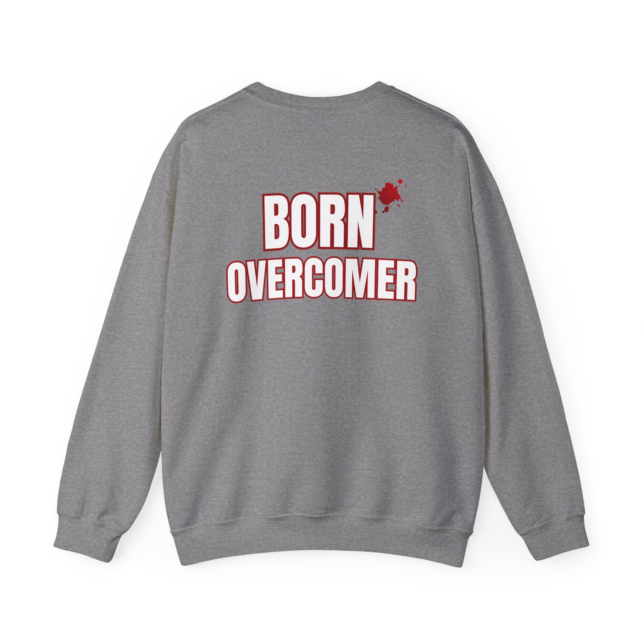 Collection of Born Overcomer Unisex Heavy Crewneck Sweatshirt - Motivational Casual Wear in a gallery layout