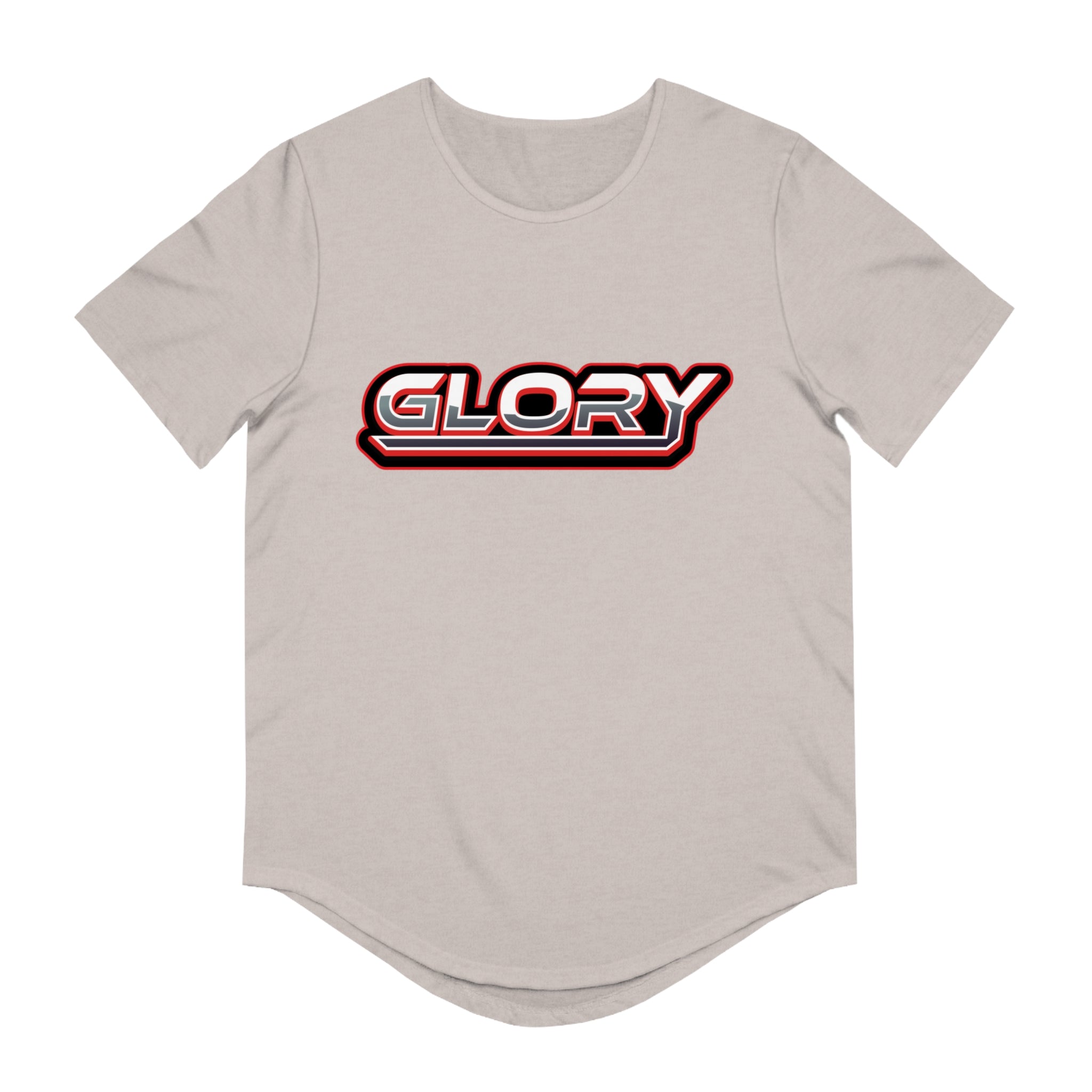 Collection of Men's 'GLORY' Jersey Curved Hem Tee - Trendy Athletic Top for All Occasions in a gallery layout