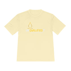 Collection of Unisex Moisture Wicking Tee - 'UNQUALIFIED?' Performance Shirt for Athletes in a gallery layout