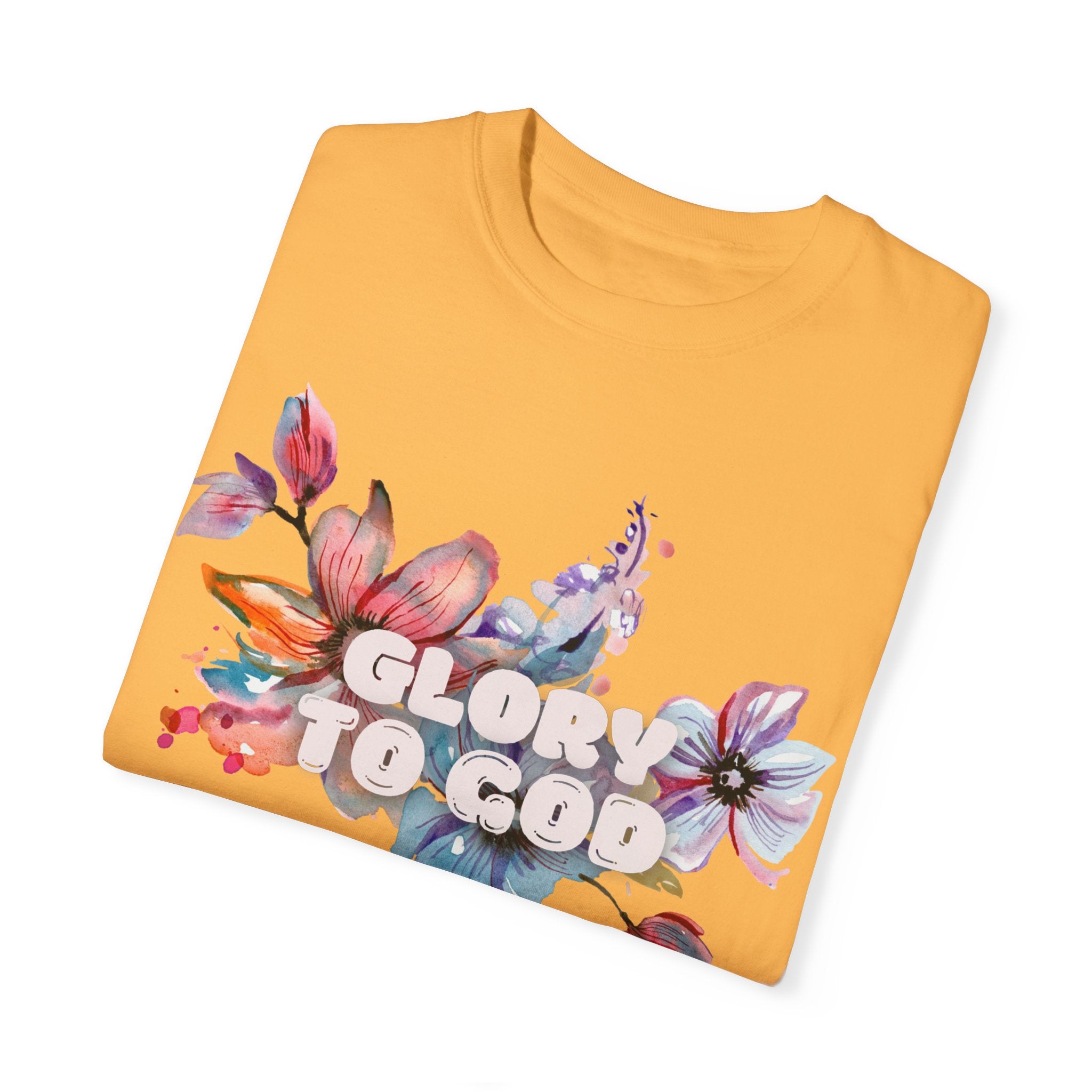 Collection of Glory to God Floral T-Shirt - Unisex Garment-Dyed Tee in a gallery layout