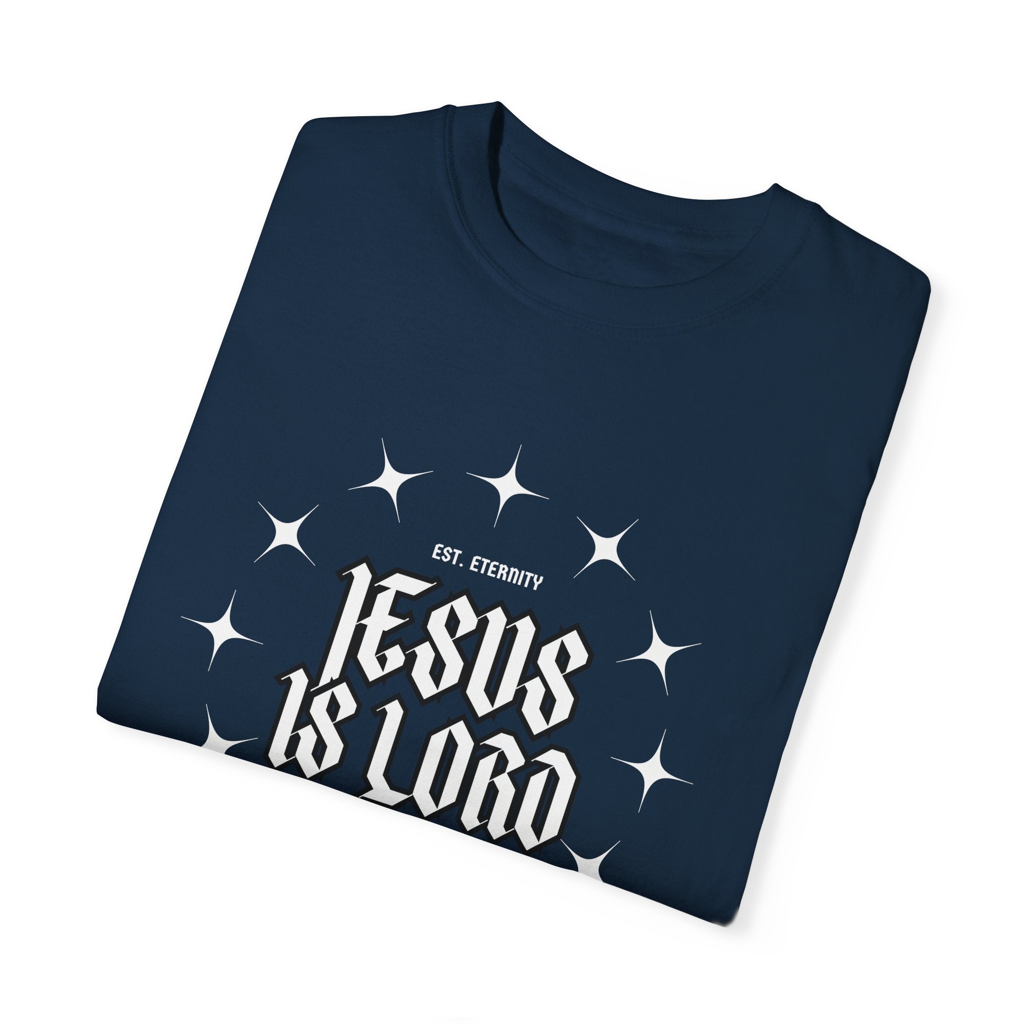 Collection of Jesus Is Lord Unisex Garment-Dyed T-Shirt - Faith-Inspired Apparel in a gallery layout