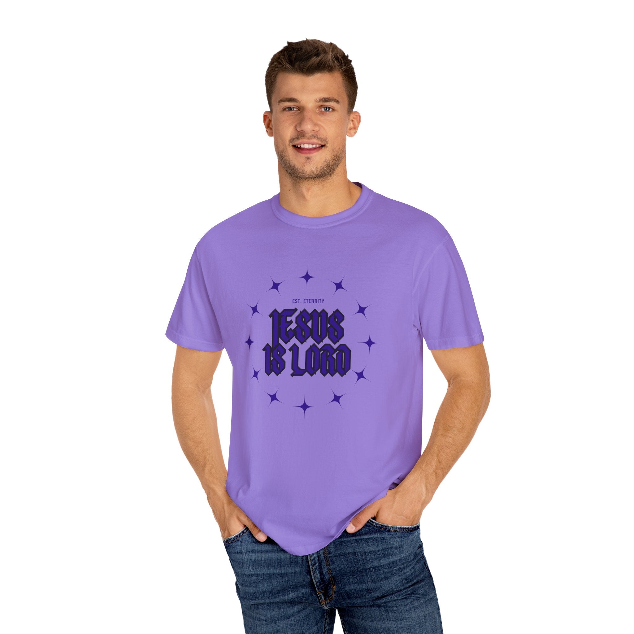 Collection of Inspirational Unisex T-Shirt - 'Jesus is Lord' Design - Perfect for Faith-Based Celebrations in a gallery layout