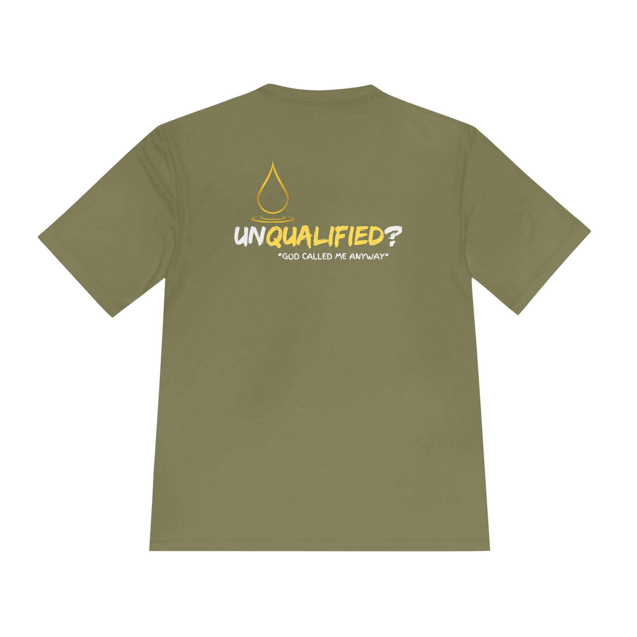 Collection of Unisex Moisture Wicking Tee - 'UNQUALIFIED?' Performance Shirt for Athletes in a gallery layout