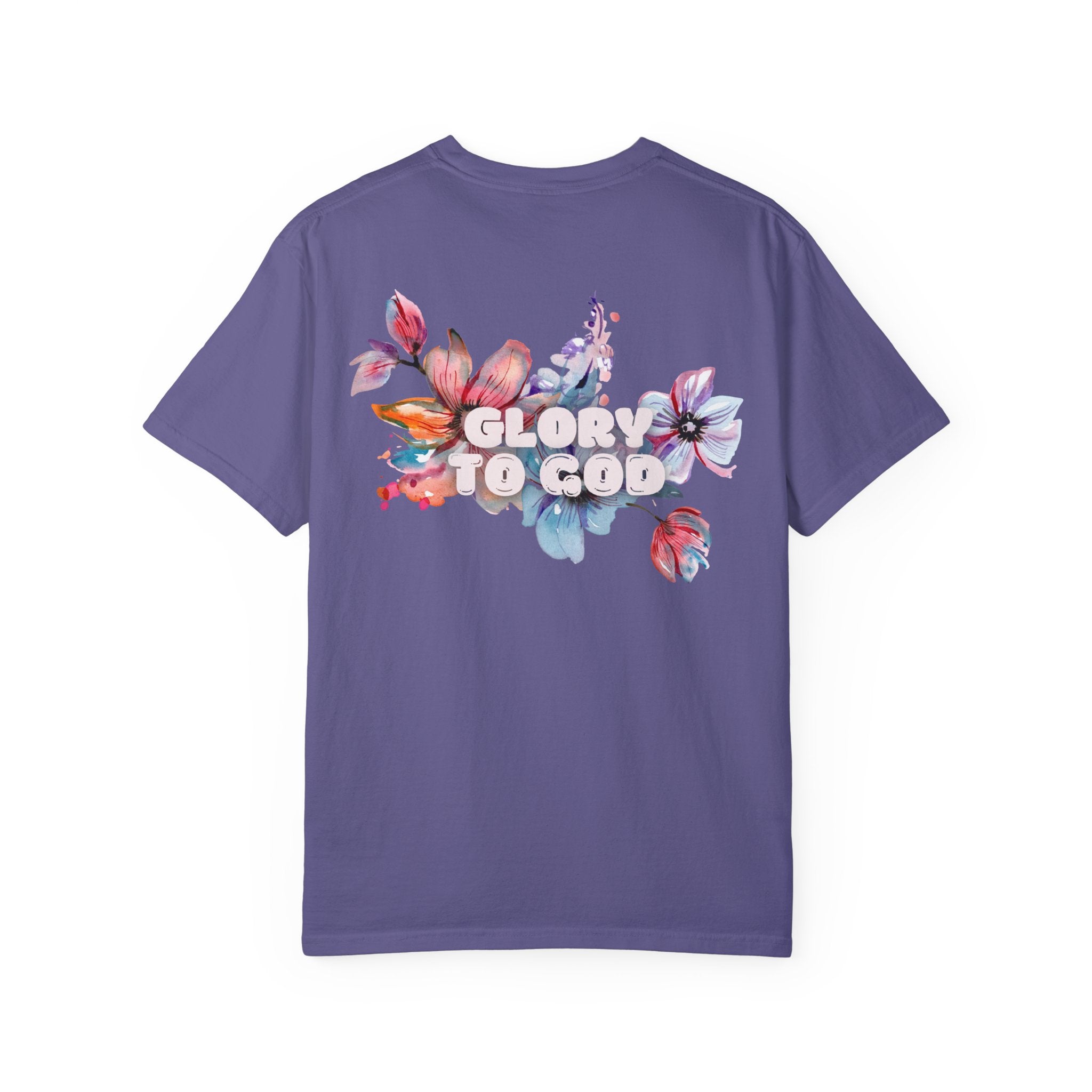Collection of Glory to God Floral T-Shirt - Unisex Garment-Dyed Tee in a gallery layout