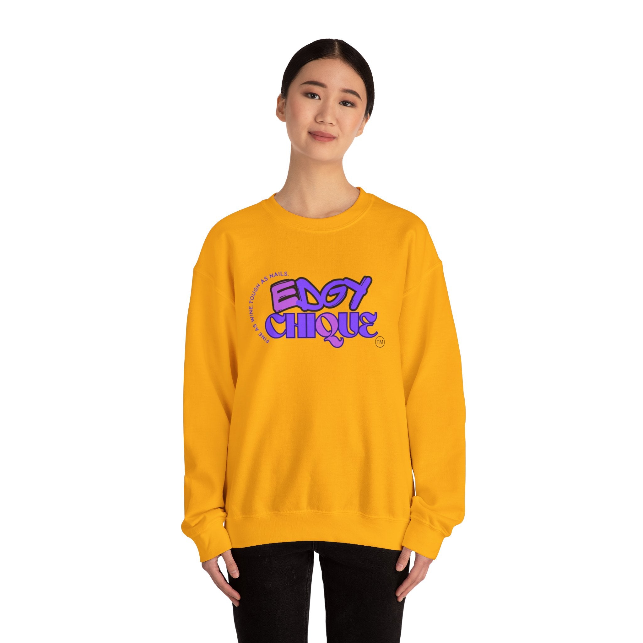 Collection of Edgy Chique Crewneck Sweatshirt - Trendy Design for Confident Women in a gallery layout