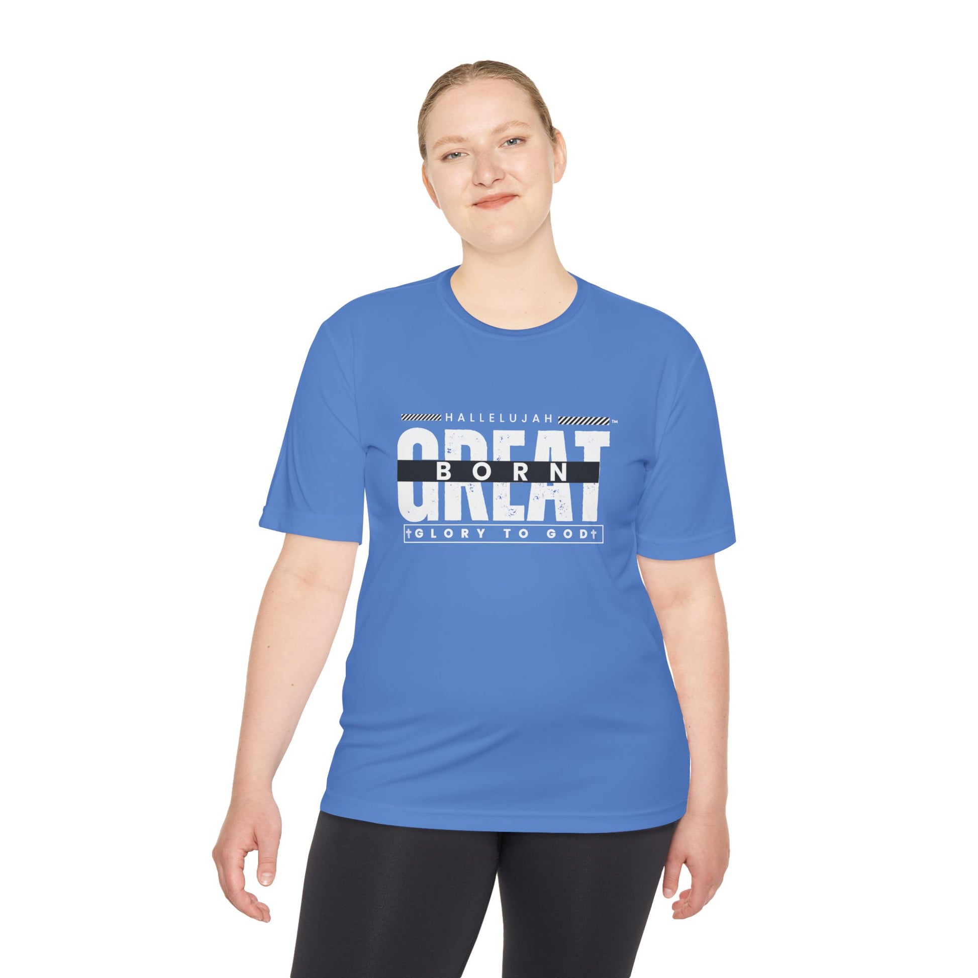 Inspirational Unisex Moisture Wicking Tee - 'Born Great' Design