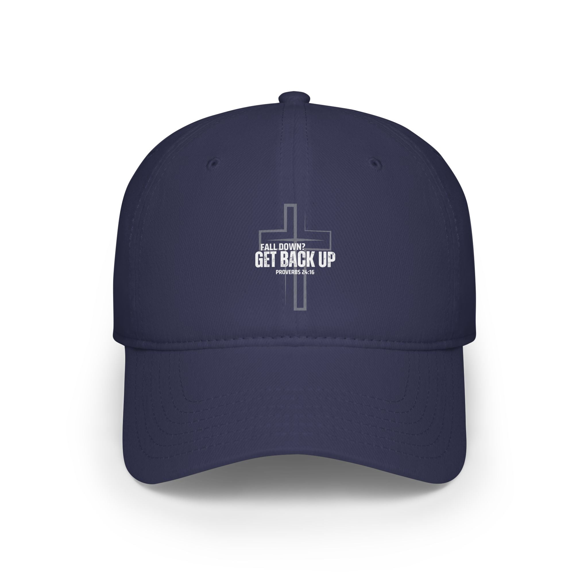 Collection of Inspirational Low Profile Baseball Cap - "Get Back Up" Faith-Based Hat in a gallery layout