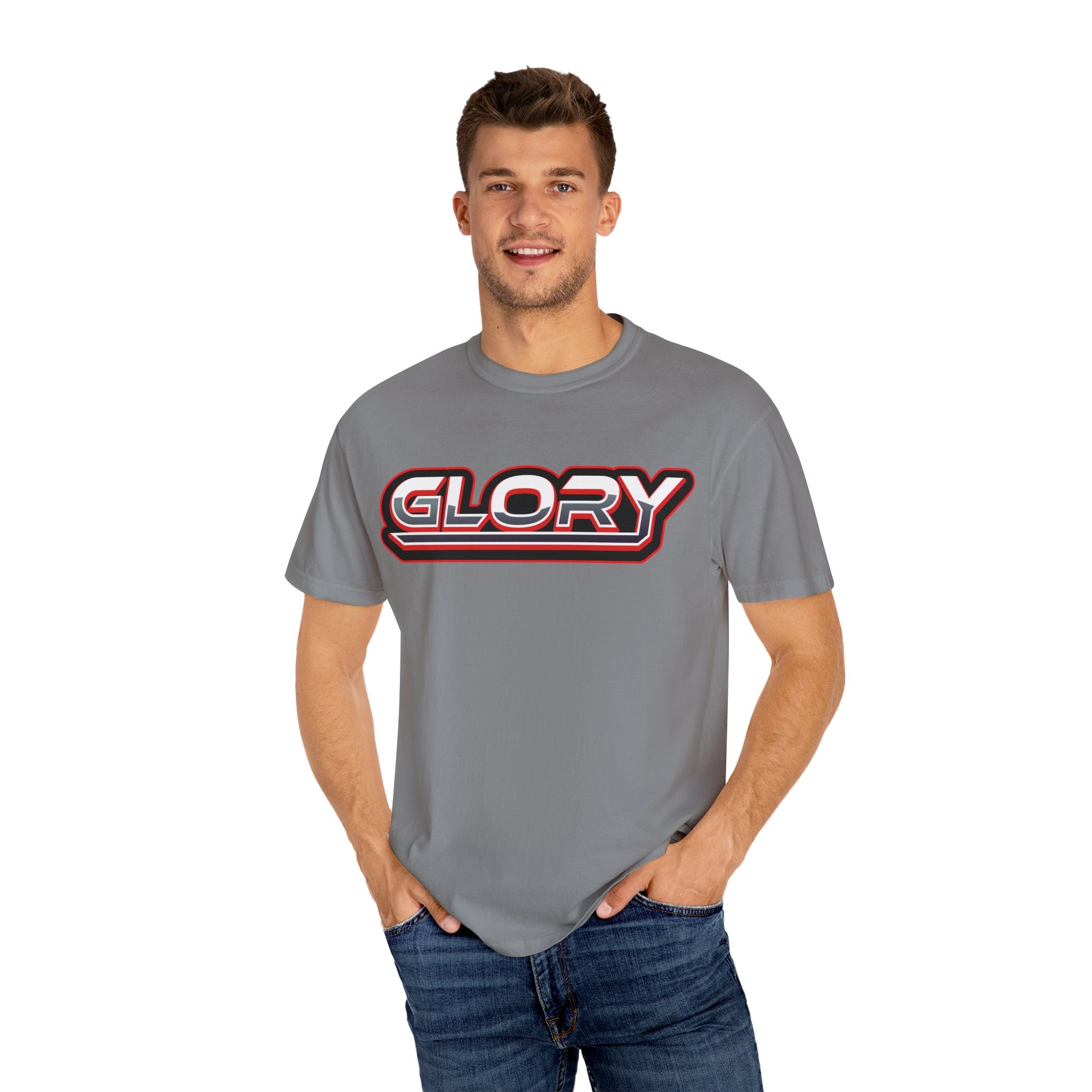 Collection of Unisex 'GLORY' Graphic Tee for Casual Style in a gallery layout