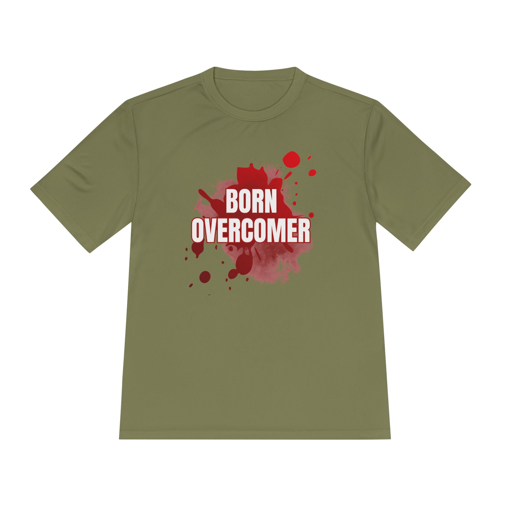 Collection of Born Overcomer Unisex Moisture Wicking Tee - Motivational Fitness Shirt in a gallery layout