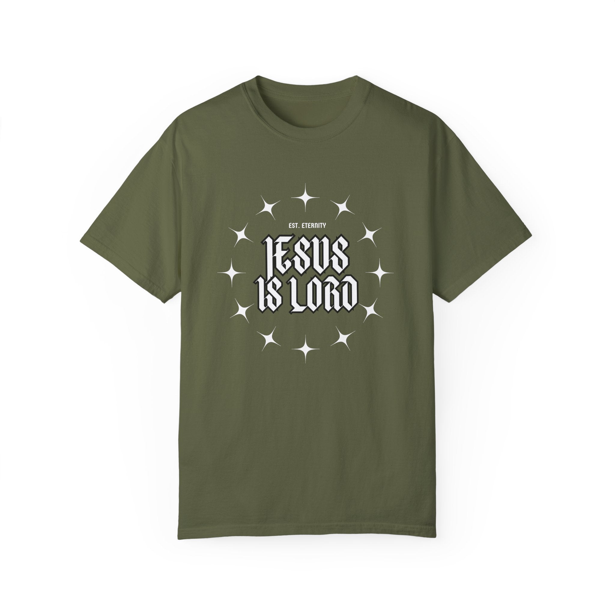 Collection of Jesus Is Lord Unisex Garment-Dyed T-Shirt - Faith-Inspired Apparel in a gallery layout