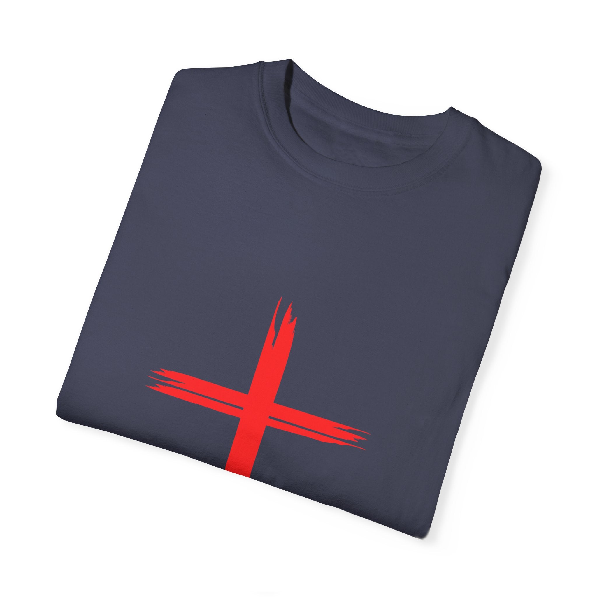 Collection of Faith & Love Graphic T-Shirt - Unisex Garment-Dyed with Cross and 316 Heart Design in a gallery layout