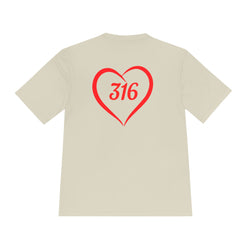 Collection of Unisex Moisture Wicking Tee - Cross and Heart 316 Design in a gallery layout