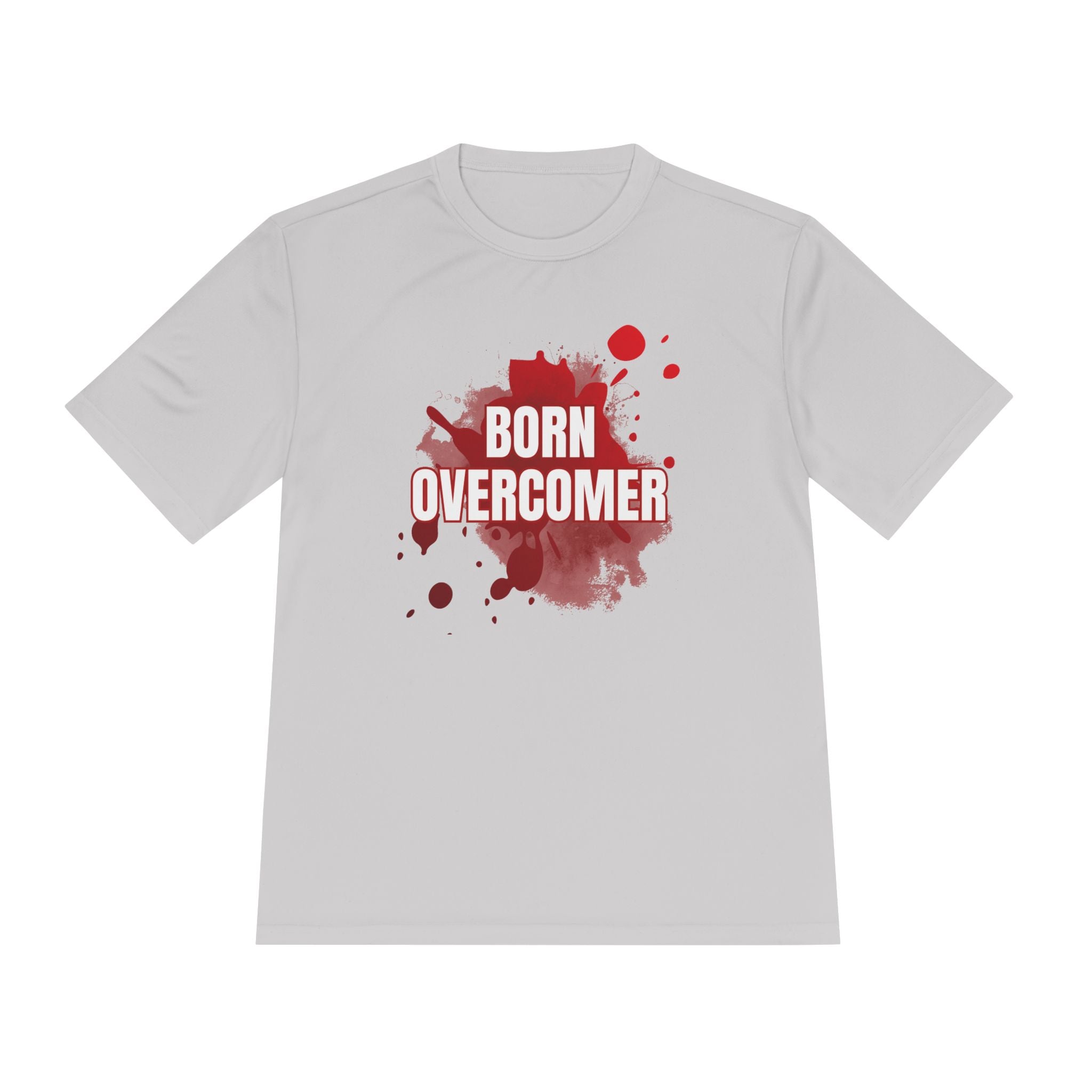 Collection of Born Overcomer Unisex Moisture Wicking Tee - Motivational Fitness Shirt in a gallery layout