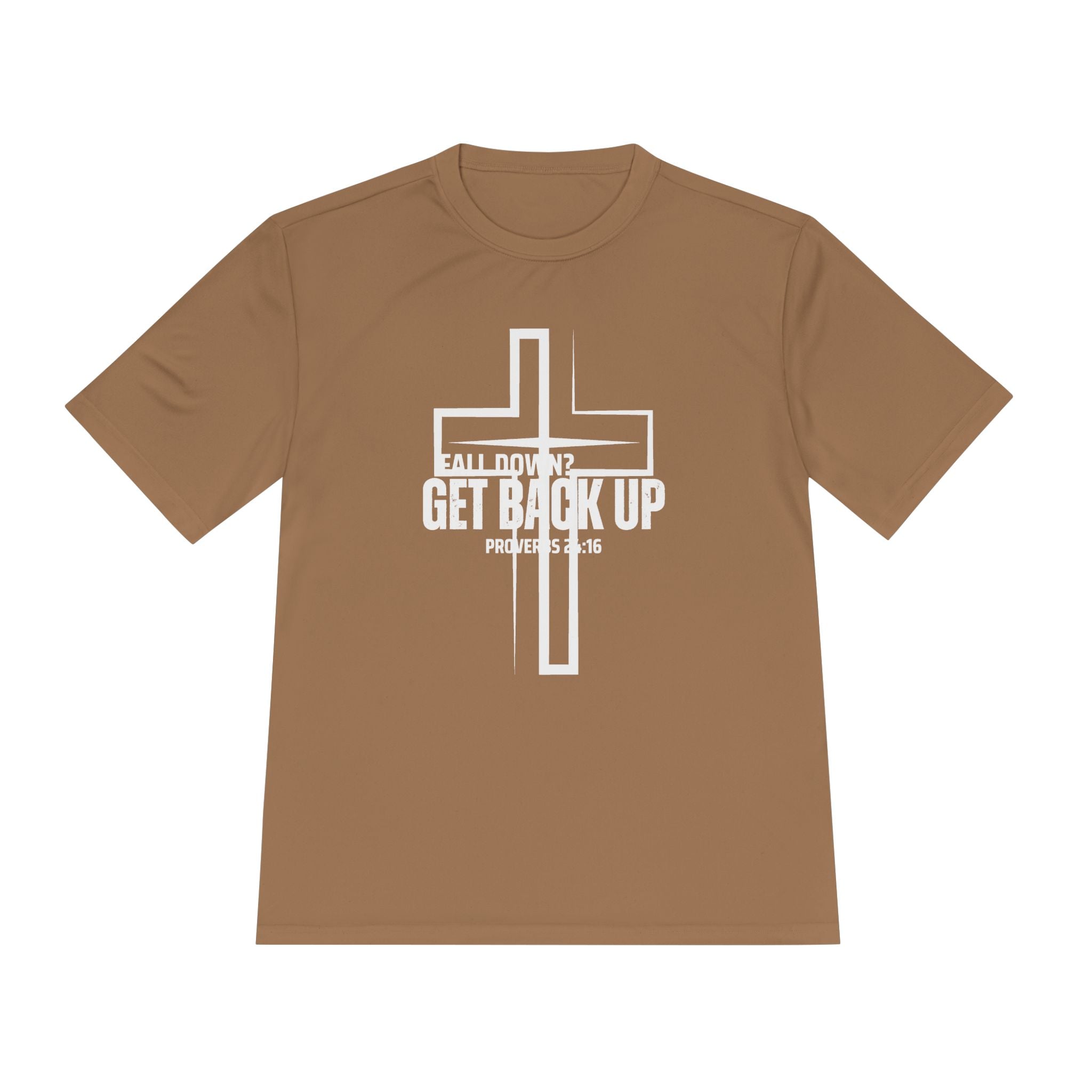 Collection of Unisex Moisture Wicking Tee - 'Get Back Up' Inspirational Christian Shirt in a gallery layout