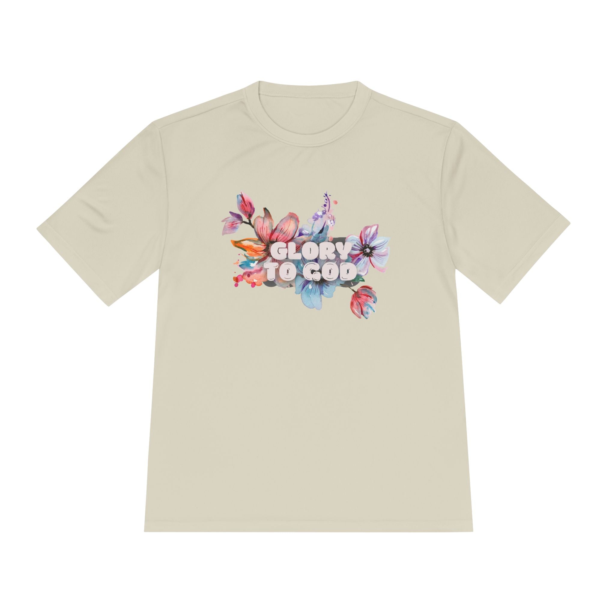 Collection of Women's Moisture Wicking Tee - 'Glory to God' Floral Design in a gallery layout