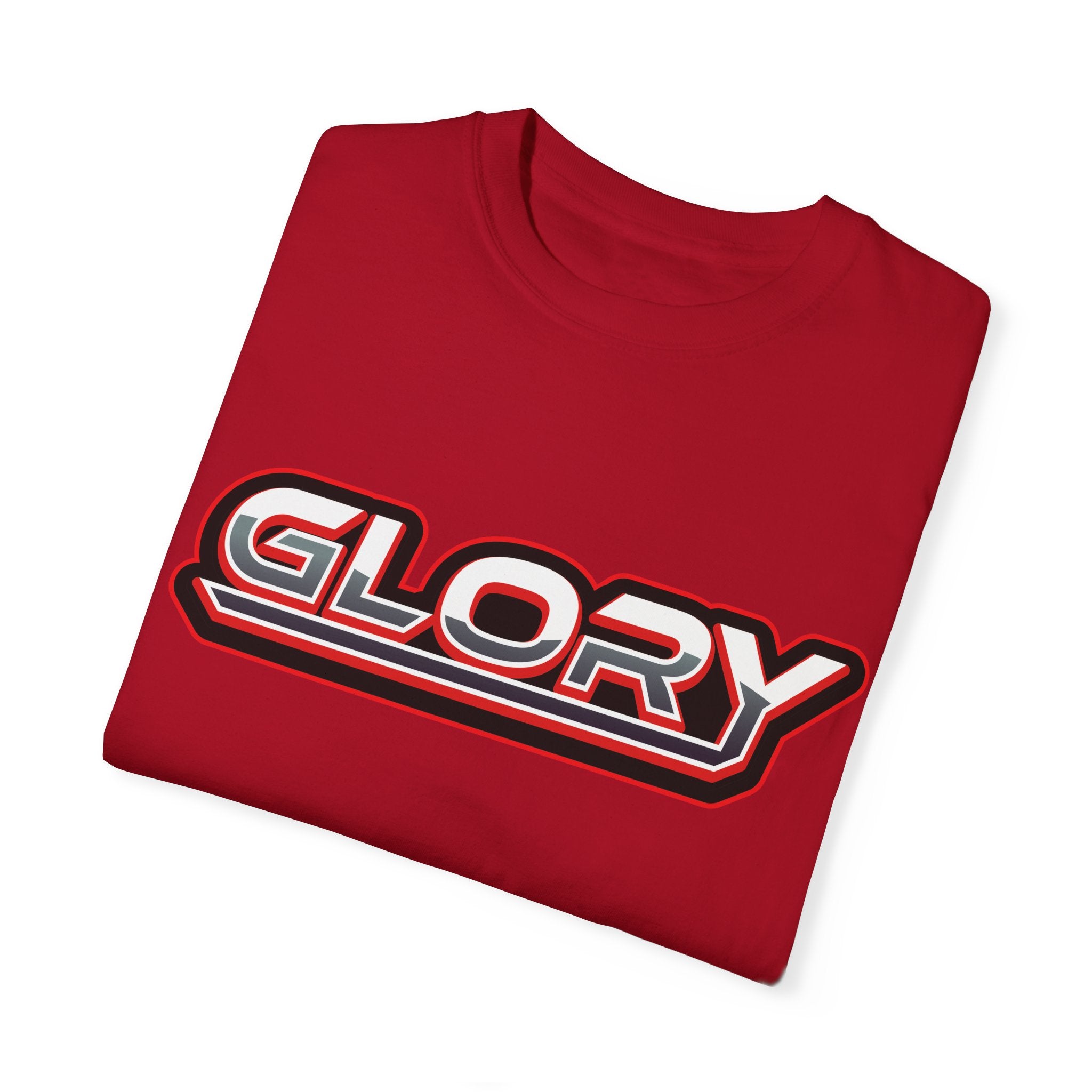 Collection of Unisex Garment-Dyed T-Shirt - 'GLORY' Graphic Tee for Everyday Wear in a gallery layout