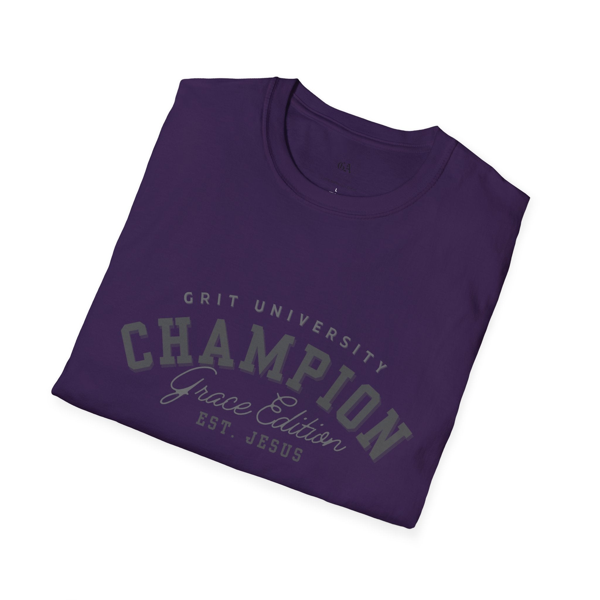 Collection of Christian Champion T-Shirt, Inspirational Tee, Faith Apparel, Gift for Believers, Grace Edition, Everyday Wear in a gallery layout