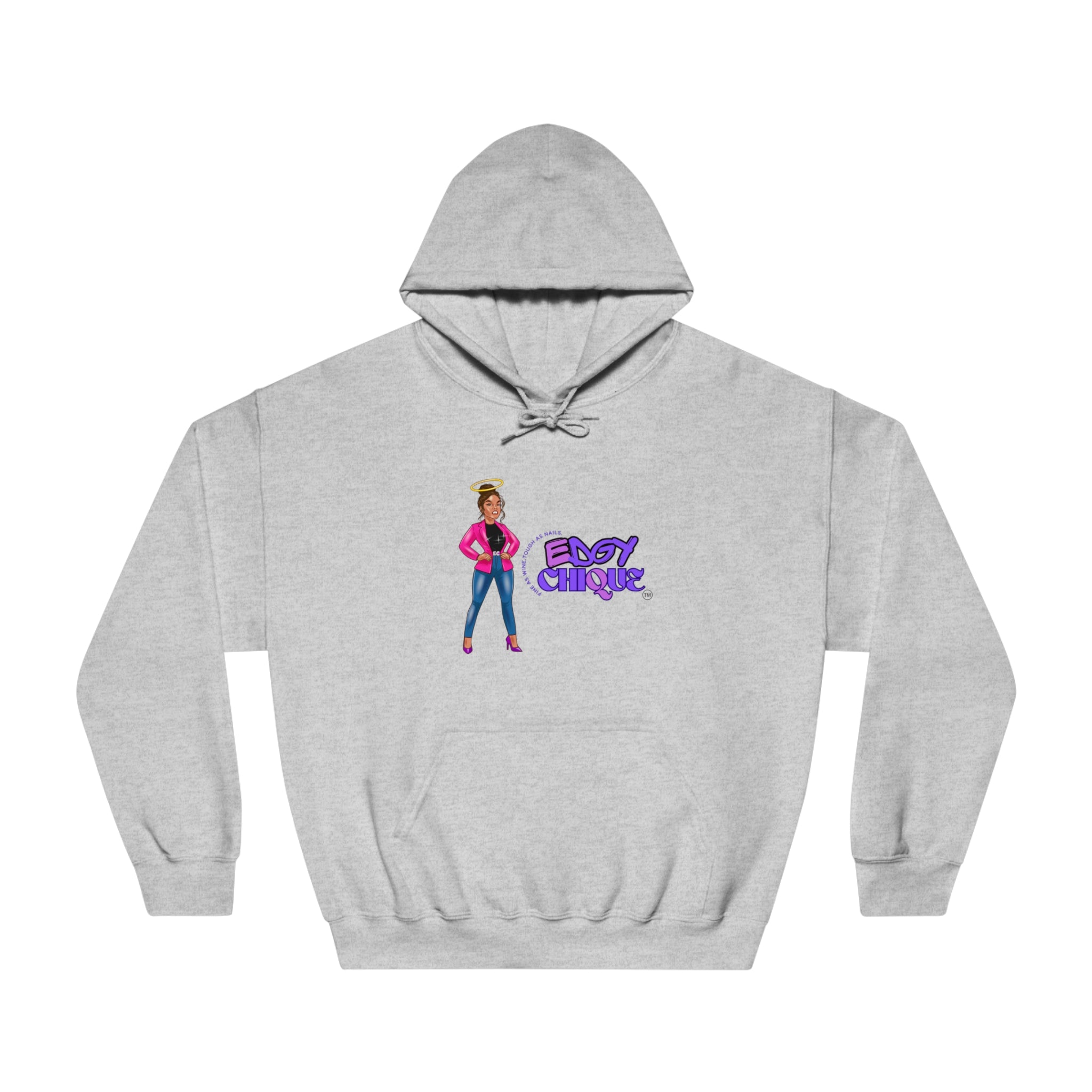 Collection of Edgy Chic Unisex Hooded Sweatshirt - Trendy Graphic Design for Fashion Lovers in a gallery layout