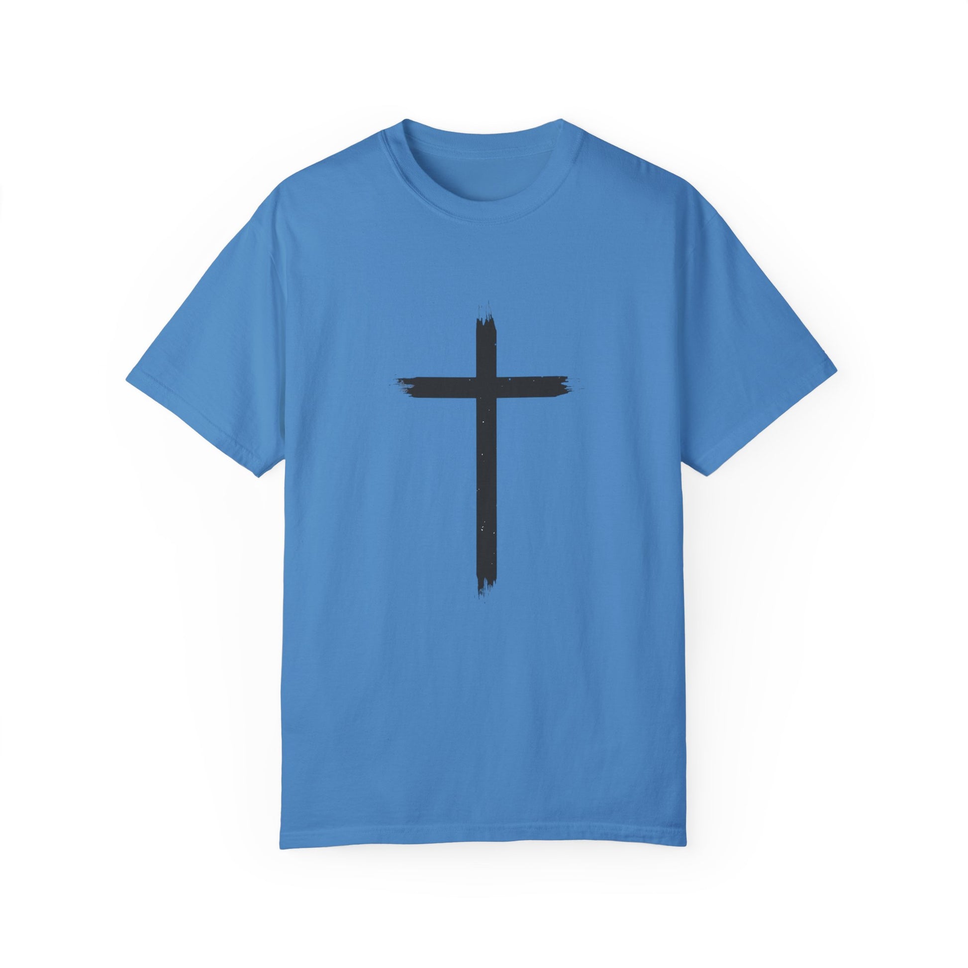Unisex Garment-Dyed T-Shirt with Cross Design - Faith-Inspired Apparel