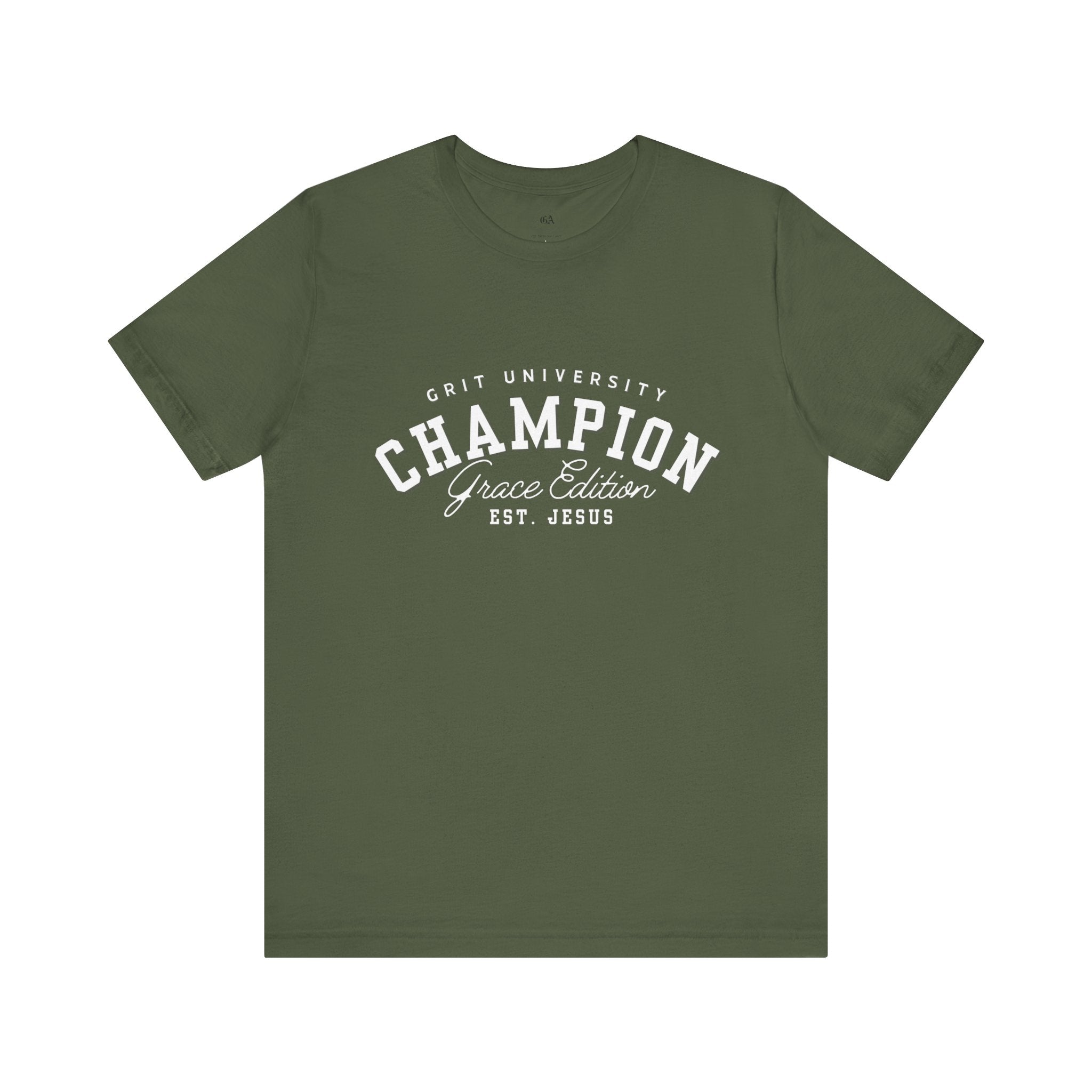 Collection of Champion Spirit Unisex Tee, Motivational T-Shirt for Everyday Wear, Ideal for College Students, Athletes, Gift for Graduates in a gallery layout