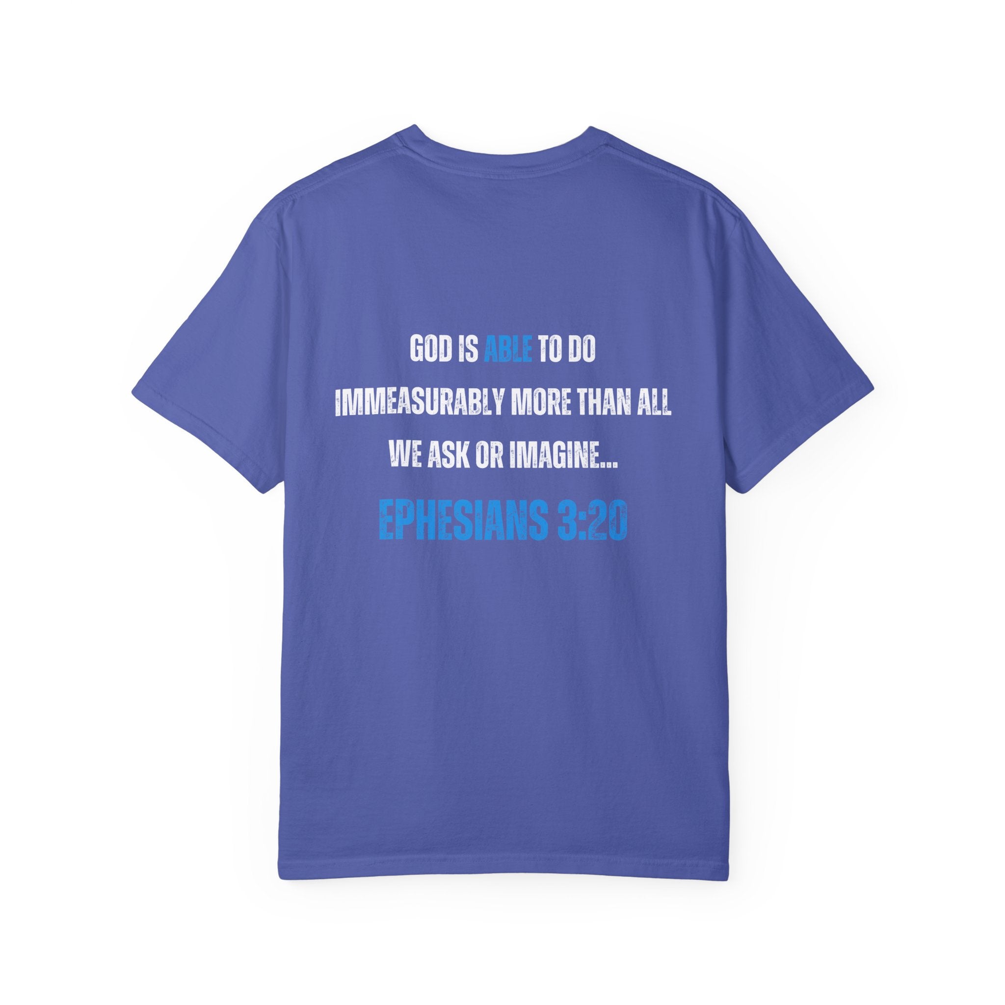 Collection of Inspirational Unisex T-Shirt - 'God Is Able' with Ephesians 3:20 Message in a gallery layout