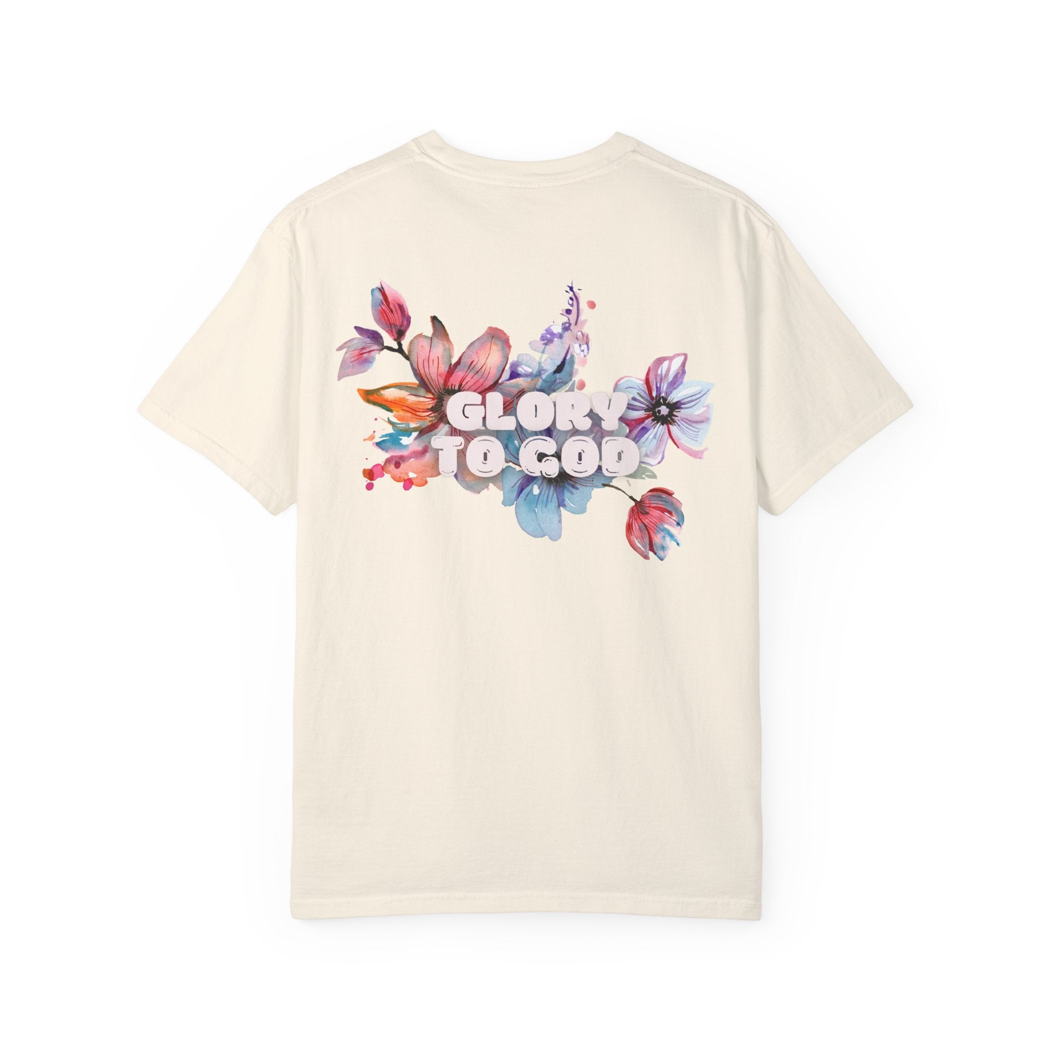 Collection of Glory to God Floral T-Shirt - Unisex Garment-Dyed Tee in a gallery layout